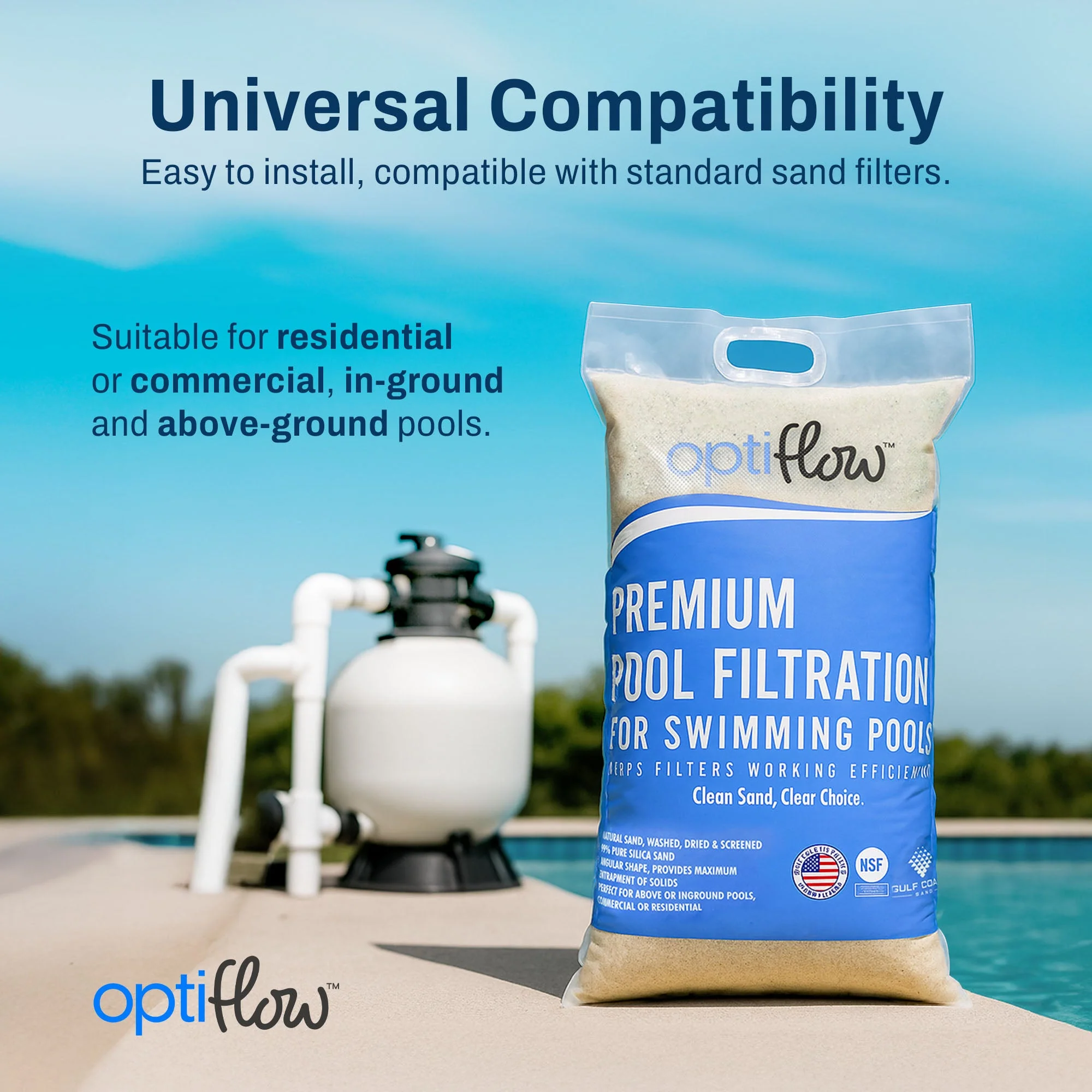 OptiFlow 50 Lb Premium Pool Filtration Angular Sand with Pure Silica Formula - Image 6