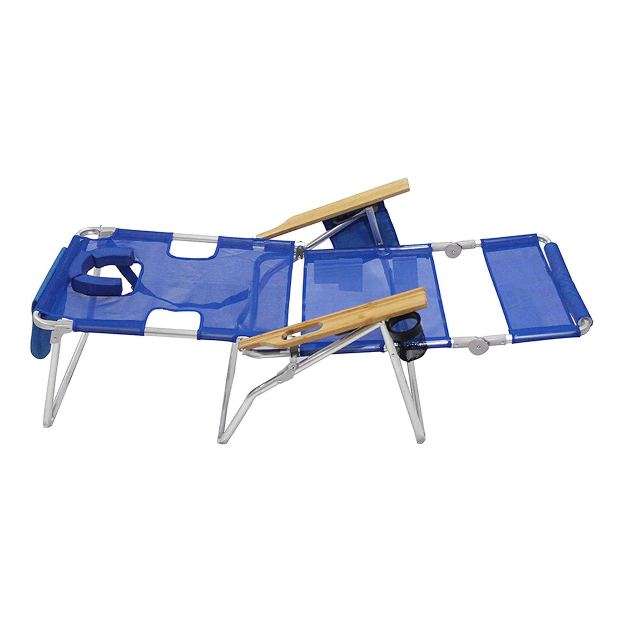 Ostrich 3-N-1 Altitude Outdoor Lounge Reclining 16" Tall Chair, Blue (2 Pack) - Image 8