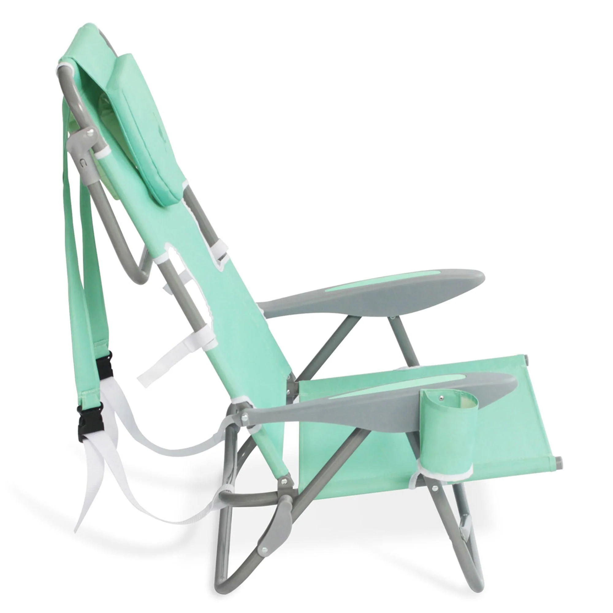 Ostrich Chaise Lounge Beach Chair with On Your Back Camping Lawn Chair, Teal - Image 7