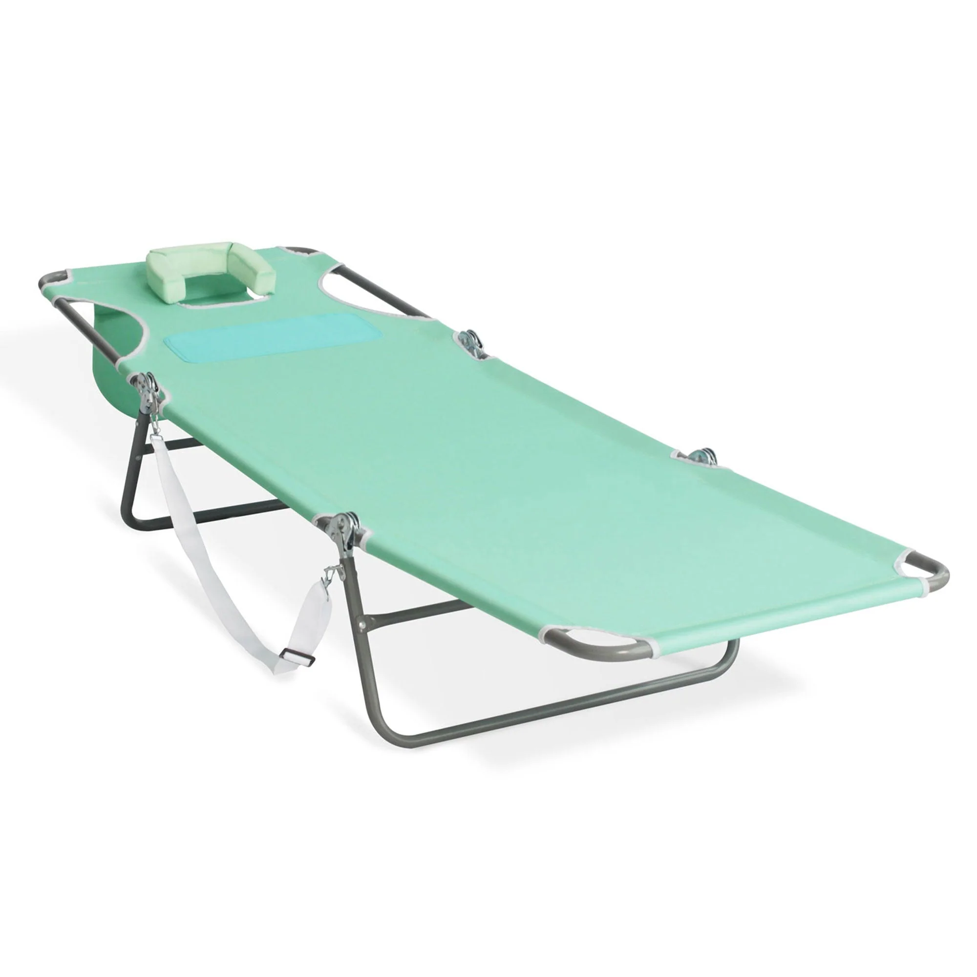 Ostrich Chaise Lounge Folding Sunbathing Poolside Beach Chair, Teal (3 Pack) - Image 3