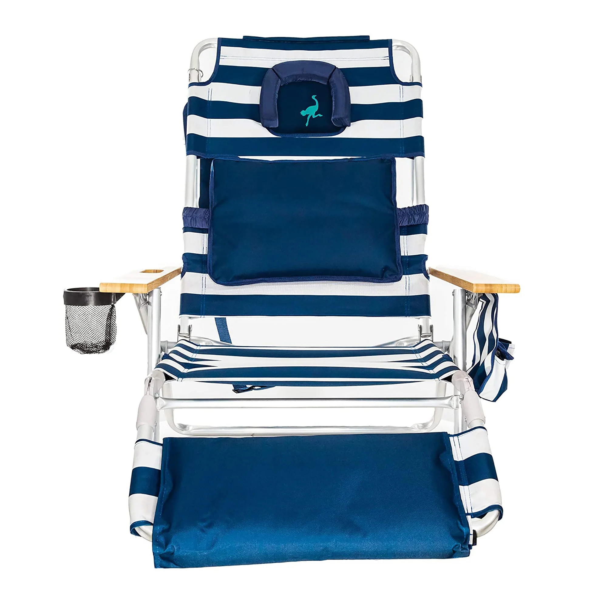 Ostrich Deluxe 3in1 Padded Sports Chair & On Your Back Lawn Recliner, Stripe - Image 11