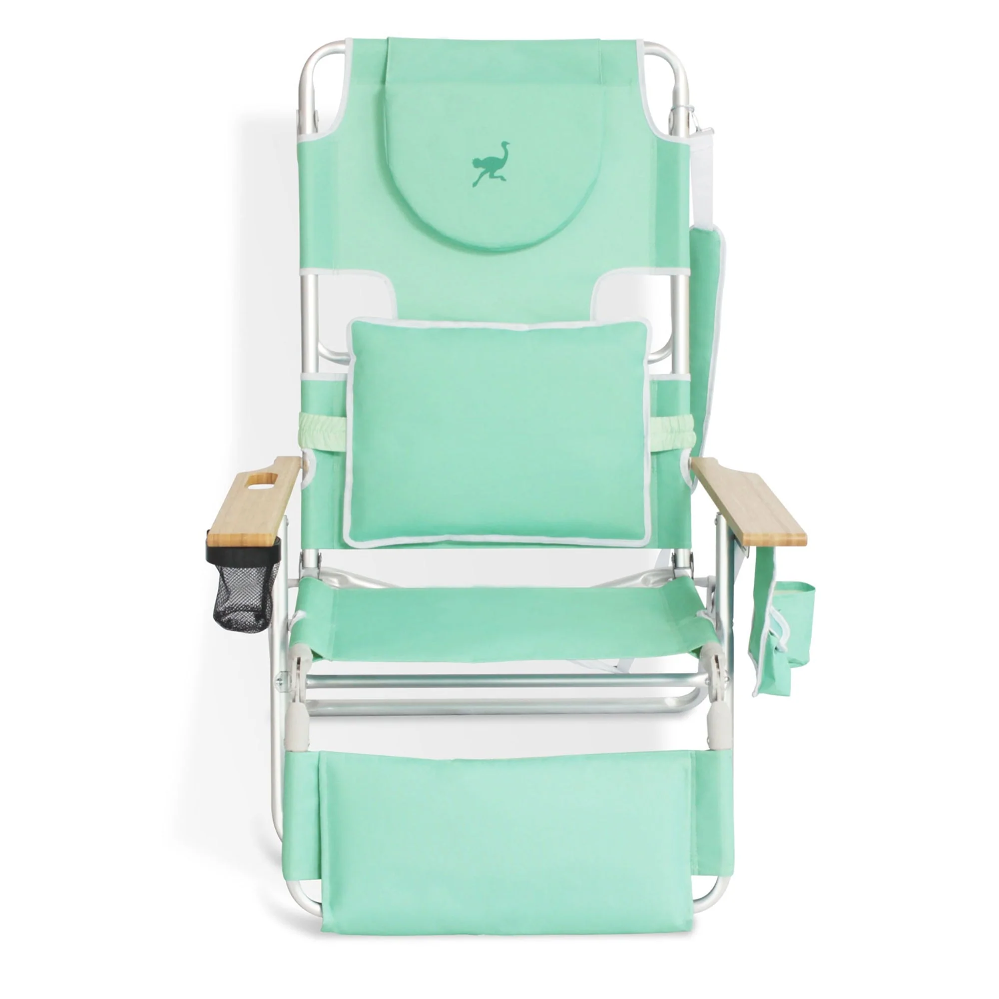 Ostrich Deluxe Padded 3-N-1 Outdoor Folding Reclining Beach Chair, Teal (4 Pack) - Image 7