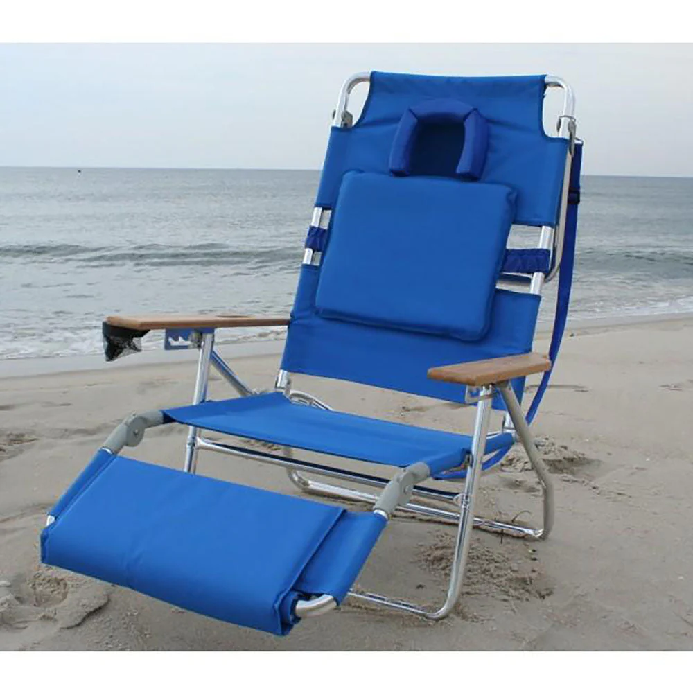 Ostrich Deluxe Padded 3-N-1 Outdoor Lounge Reclining Beach Chair, Blue (2 Pack) - Image 4