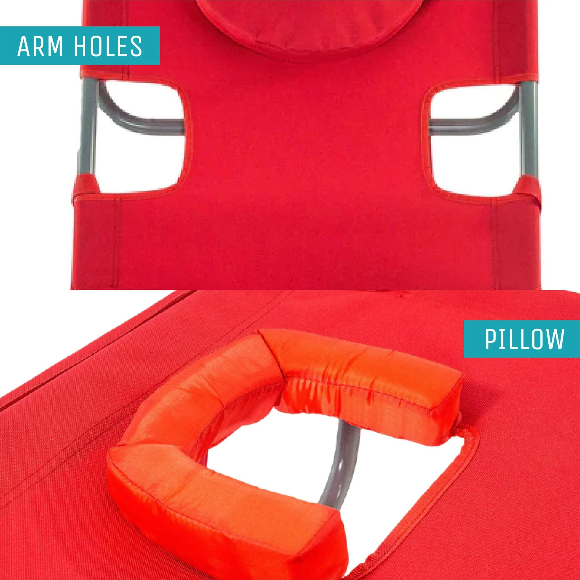 Ostrich On Your Back Folding Reclining Outdoor Camping Lawn Chair, Red (2 Pack) - Image 7