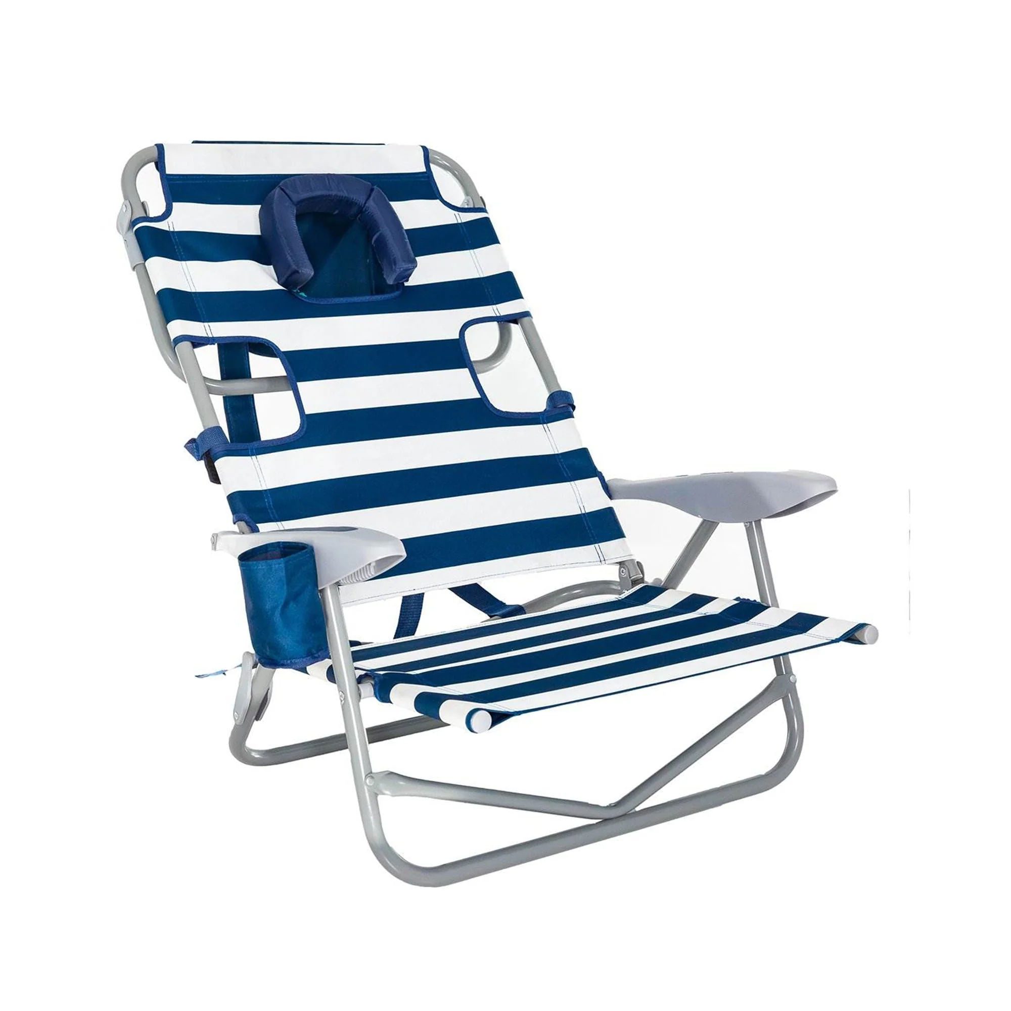 Ostrich On Your Back Sand Chair and On Your Back Sand Beach Chair, Striped Blue - Image 7