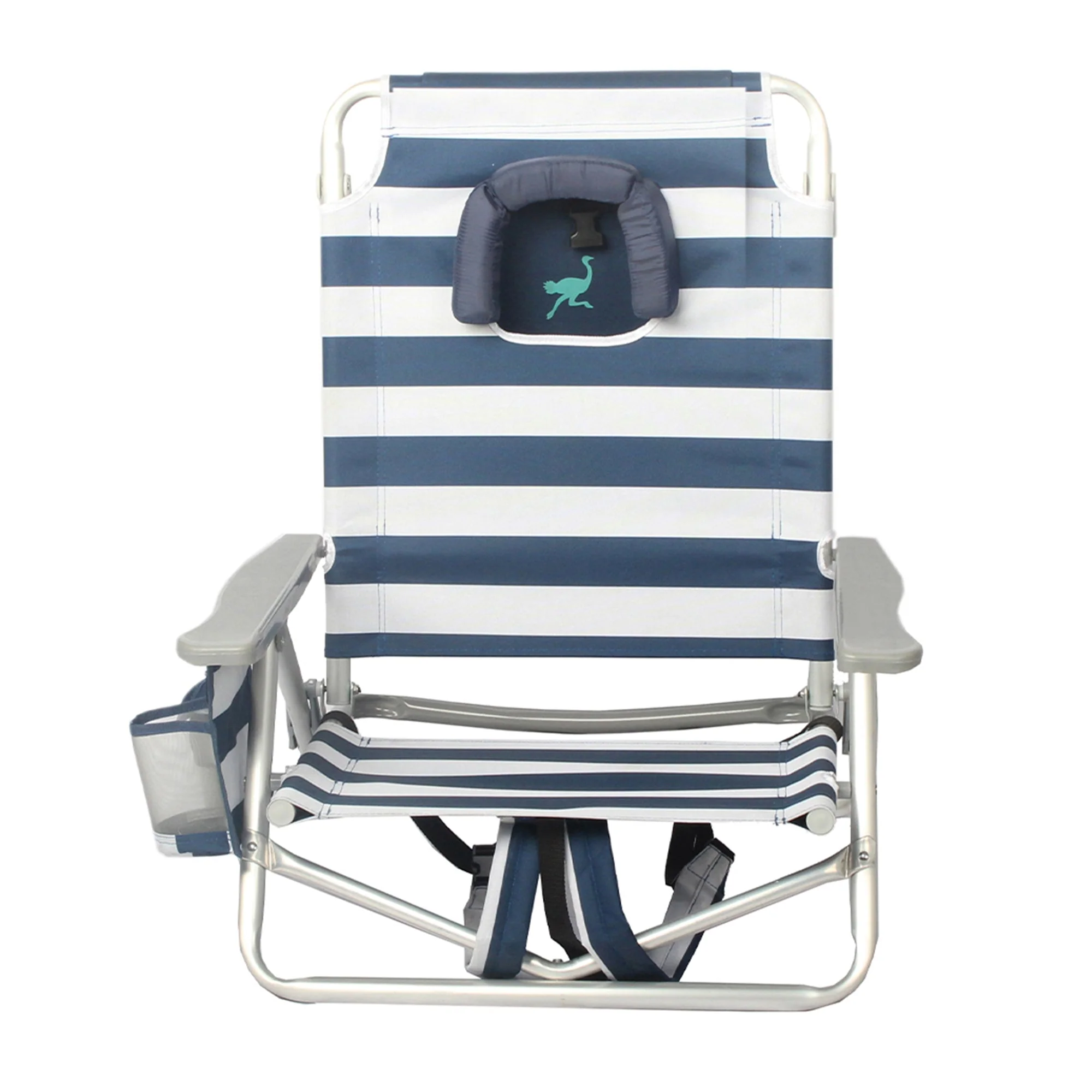 Ostrich On Your Back Sand Chair and On Your Back Sand Beach Chair, Striped Blue - Image 9