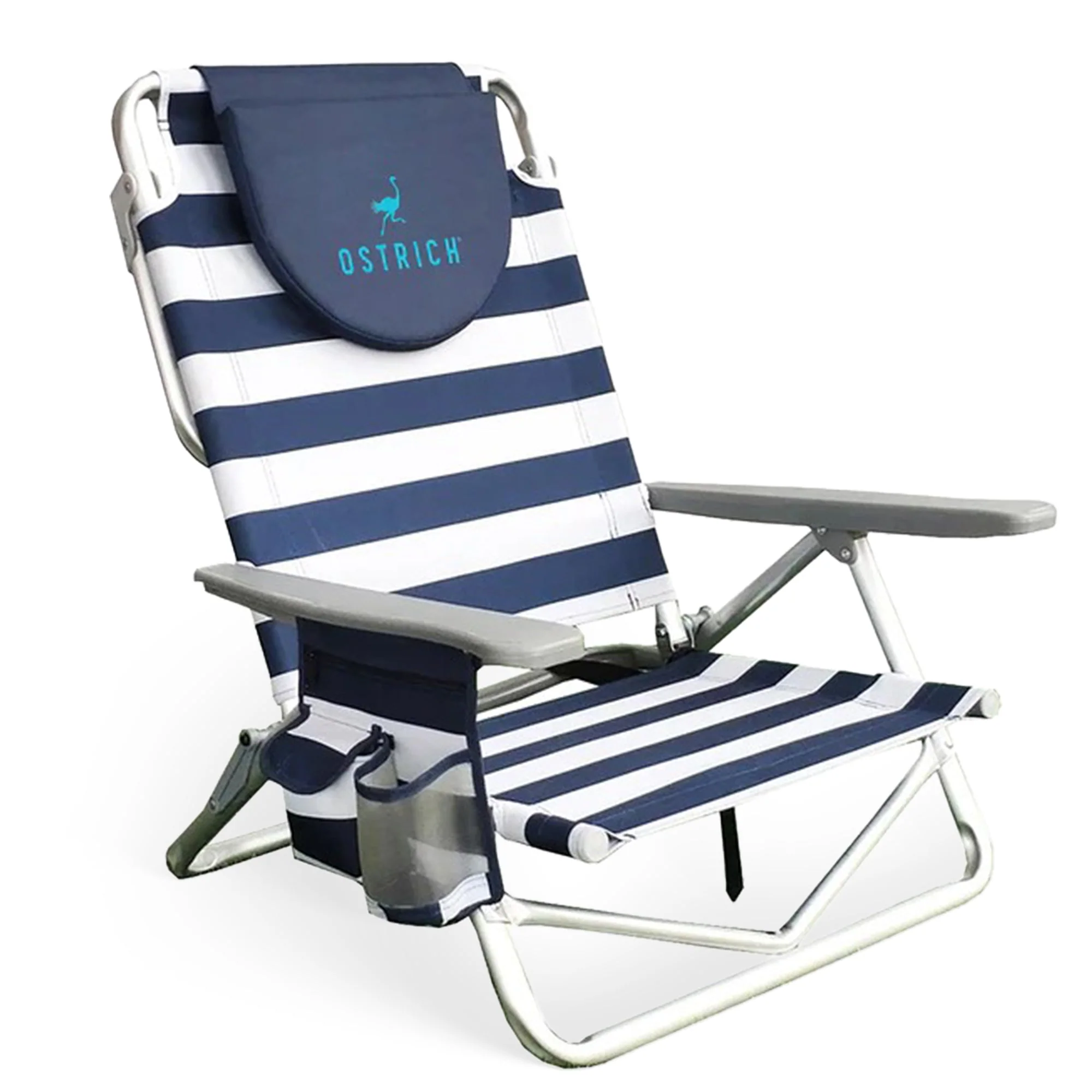Ostrich The Lightweight Backpacker Portable Reclining Beach Camping Chair Stripe