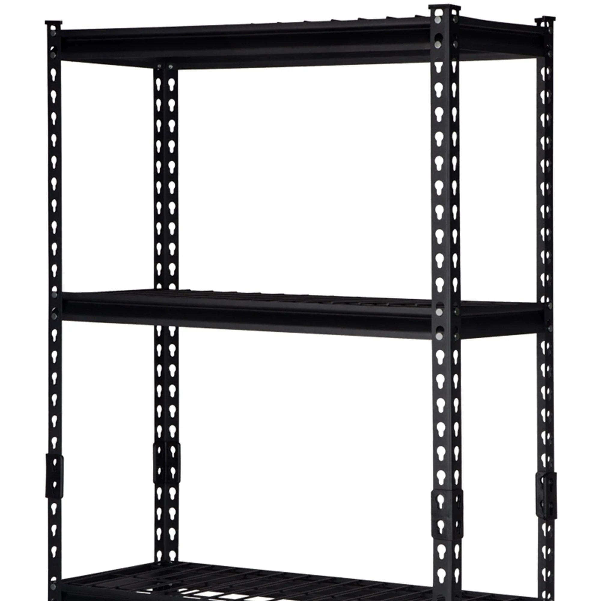 Pachira 30"W x 60"H 4 Shelf Steel Shelving for Home and Office Organizing, Black - Image 2