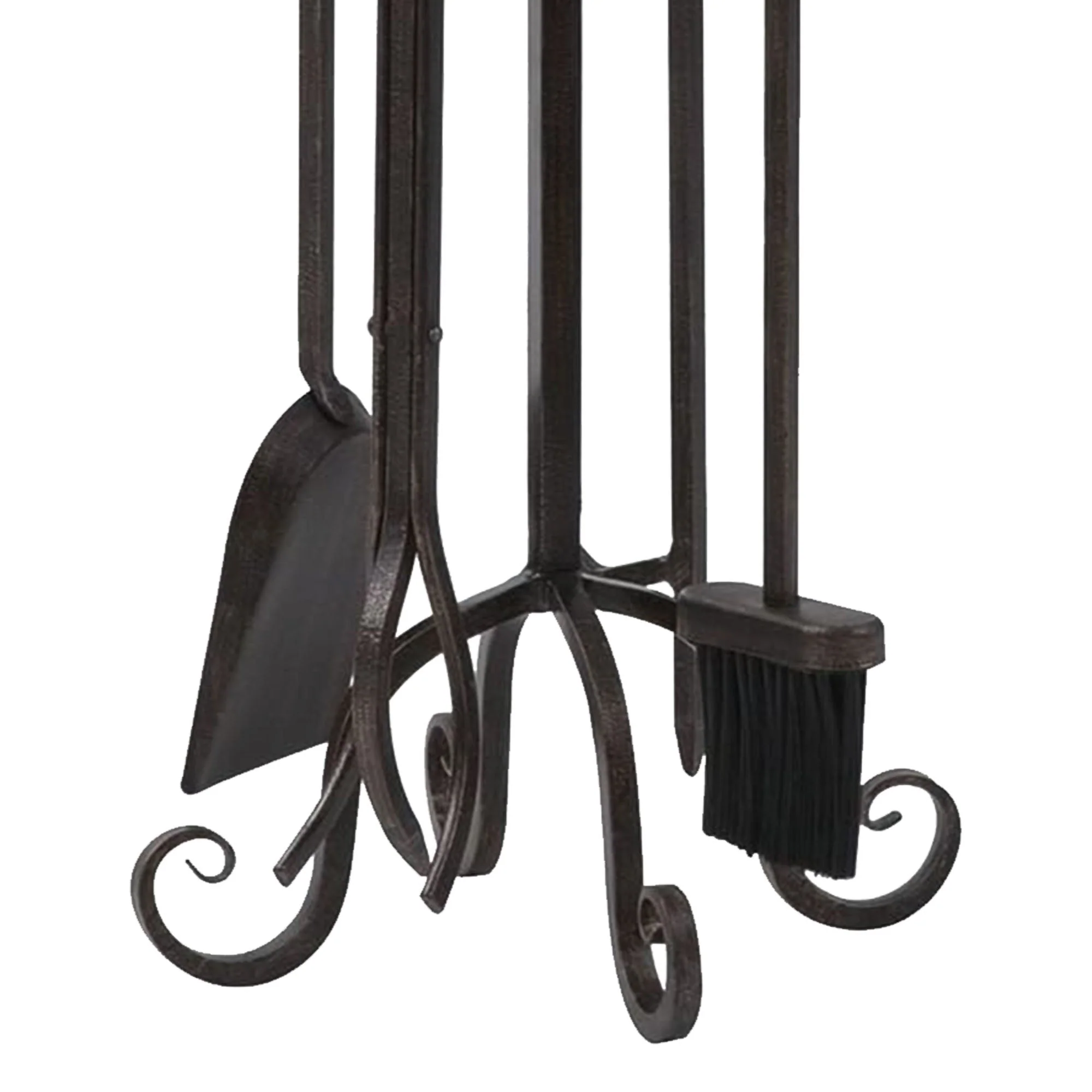 Panacea 5 Piece Scroll Top Fireplace Powder Coated Steel Accessory Tool Set - Image 7