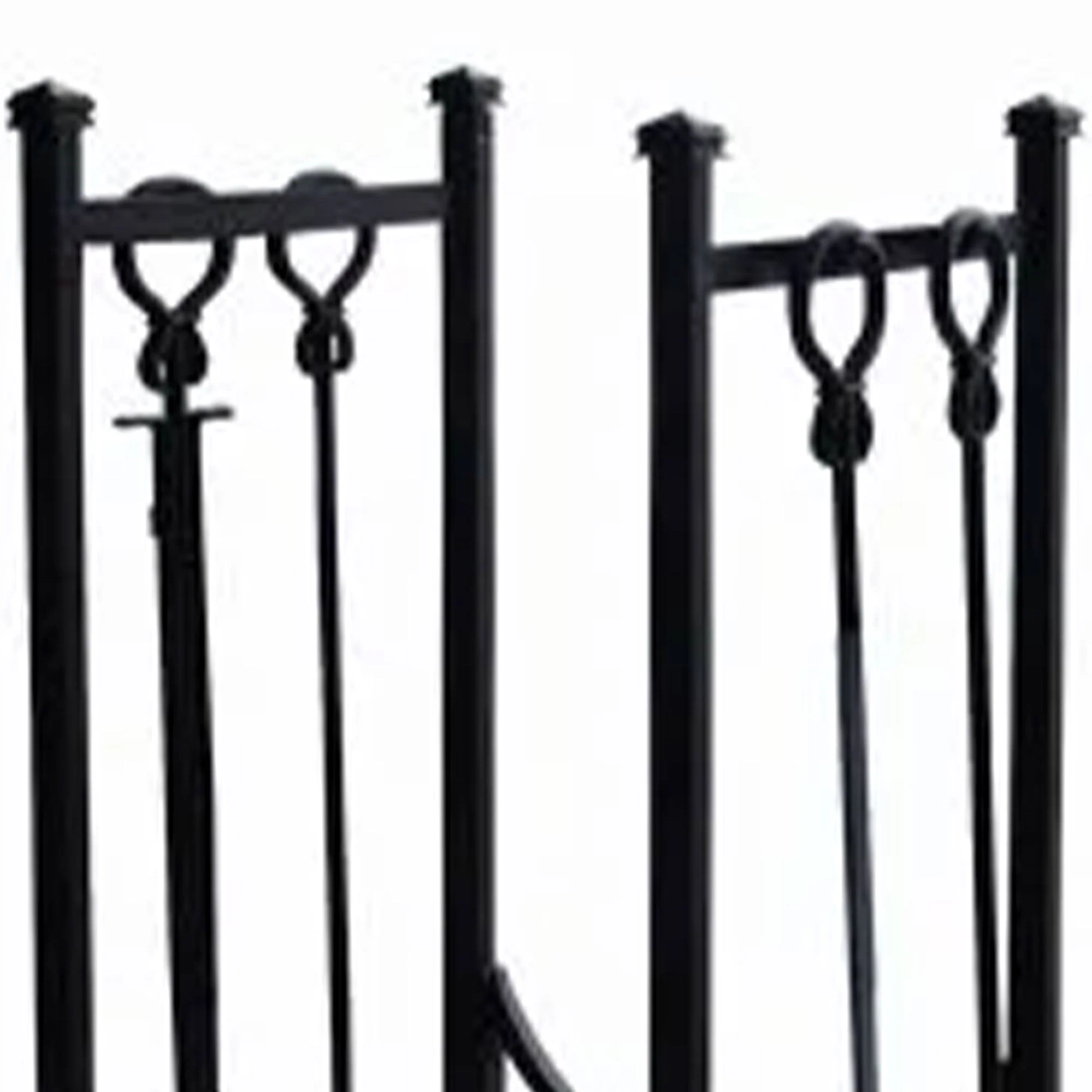 Panacea Firewood Rack with Fireplace Brush, Tong, Shovel, Poker, & Shelf, Black - Image 6