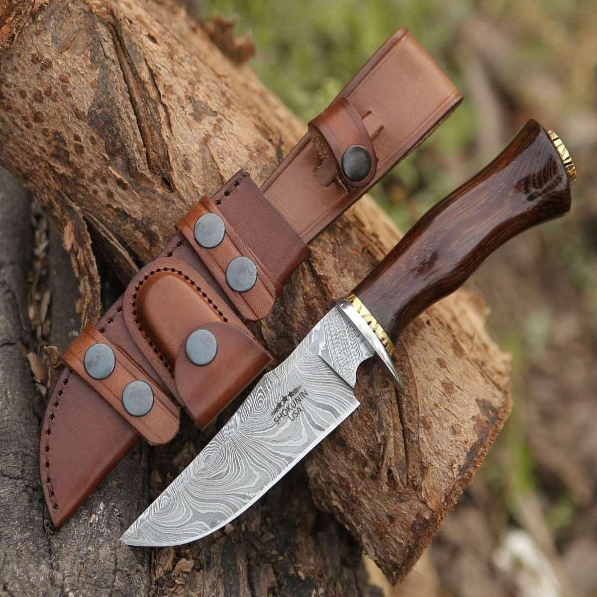 Panther Hunting Knife with Exotic Wenge Wood Handle - Image 2
