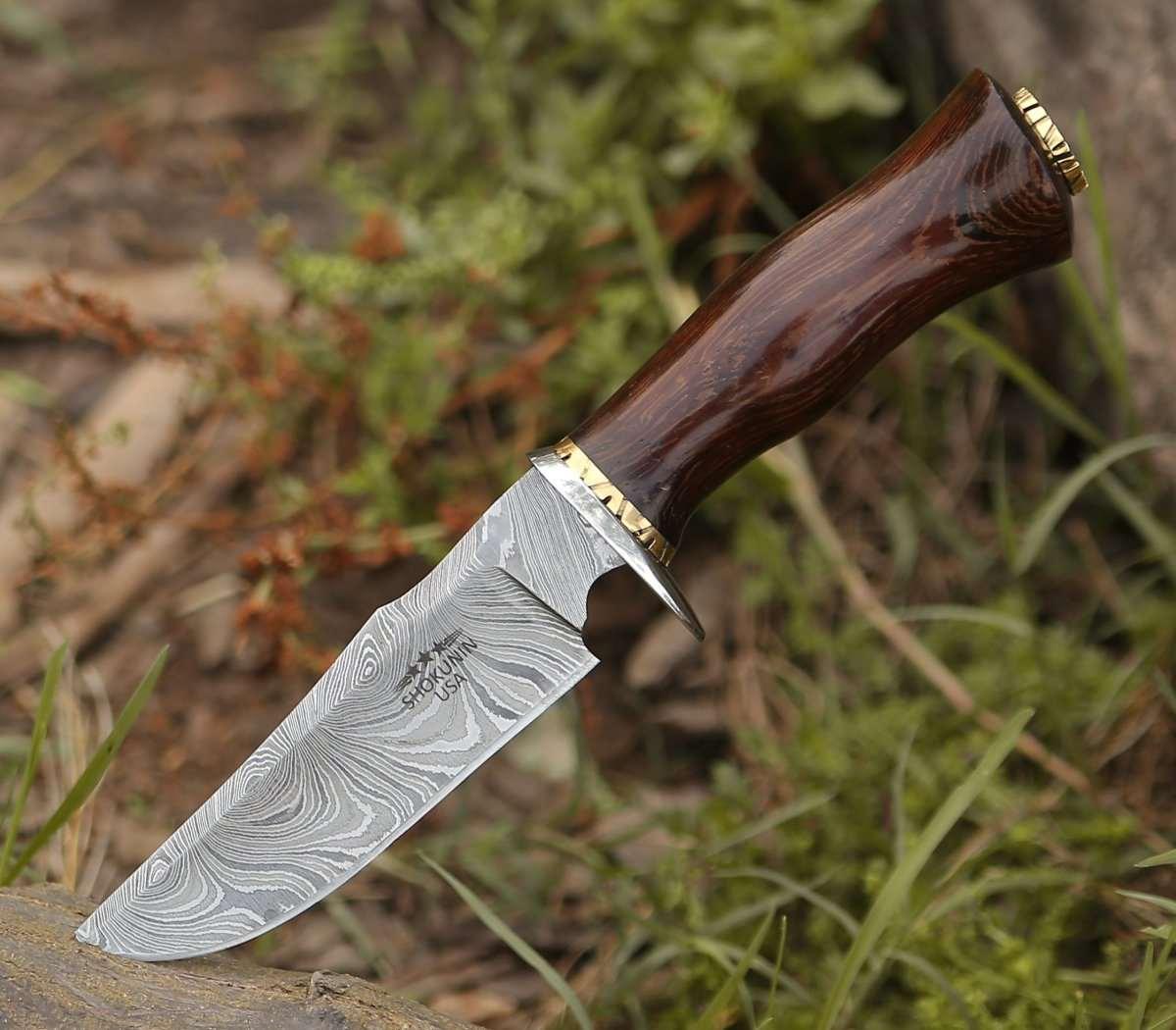 Panther Hunting Knife with Exotic Wenge Wood Handle - Image 6