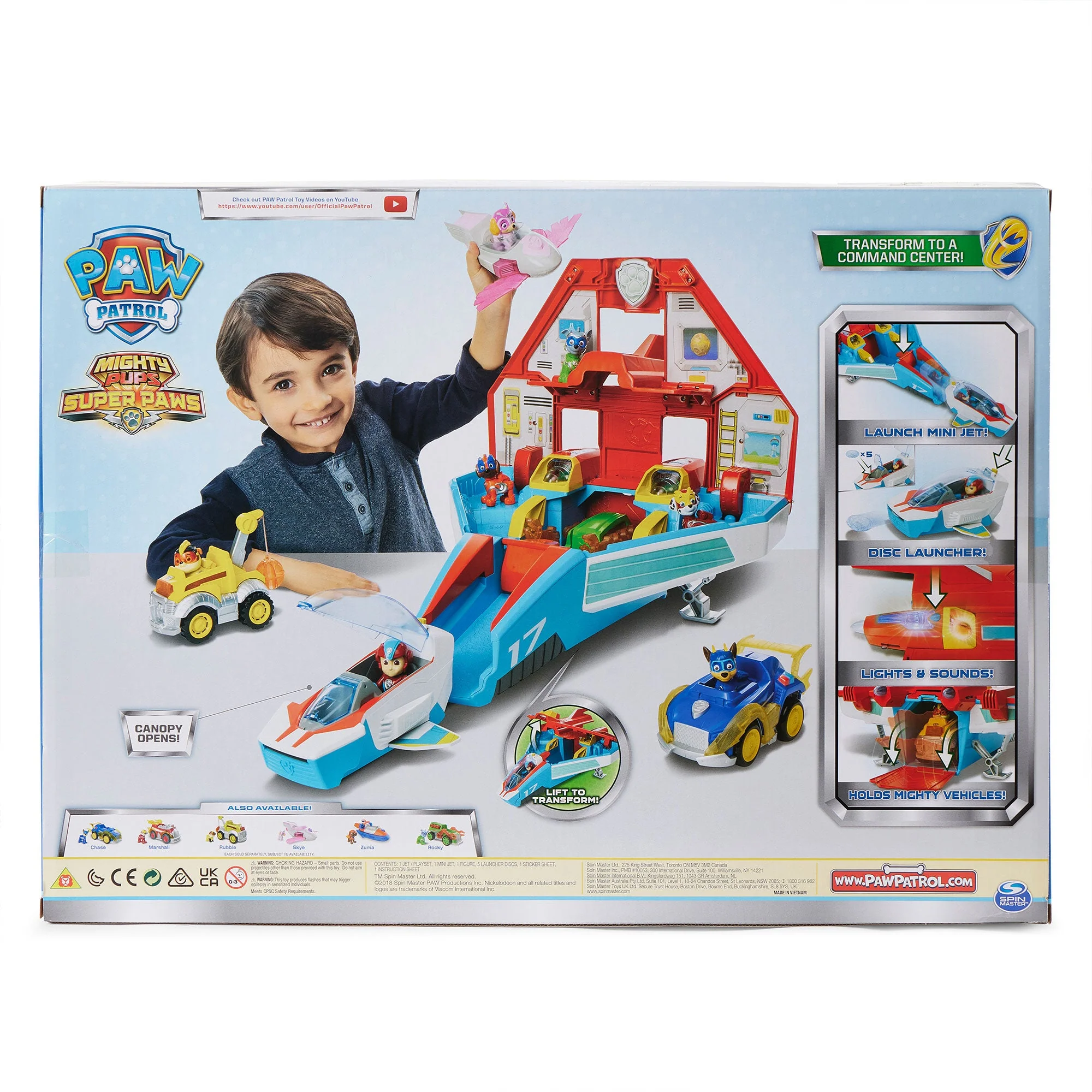 Paw Patrol Super Paws 2 in 1 Deluxe Transforming Mighty Pups Jet Command Center - Image 10