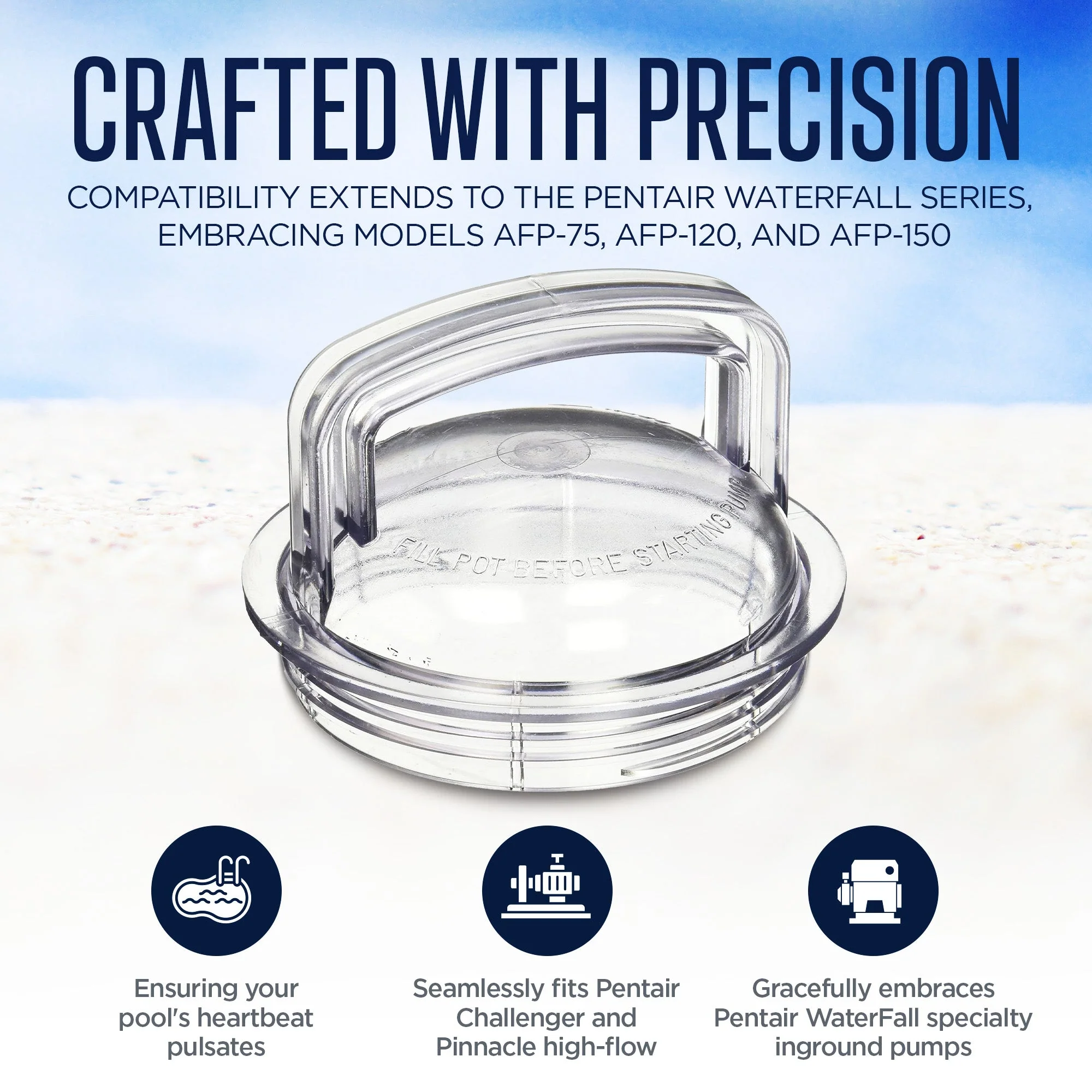 Pentair Strainer Pot Lid Replacement Fits with Pentair AFP-75, AFP-120 & AFP-150 - Image 2