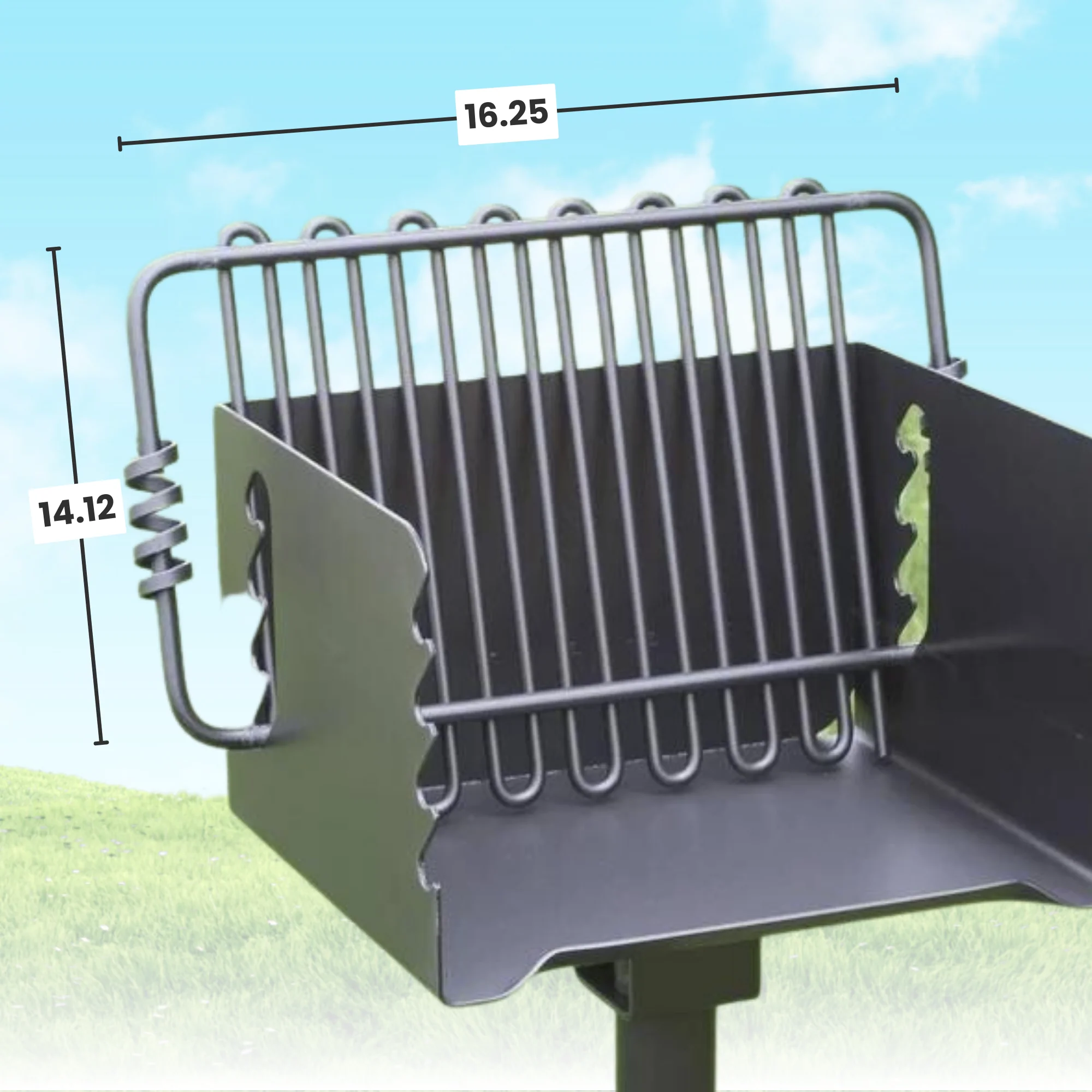 Pilot Rock CBP-135 Park Style Outdoor Camping BBQ Charcoal Grill with Swivel - Image 3