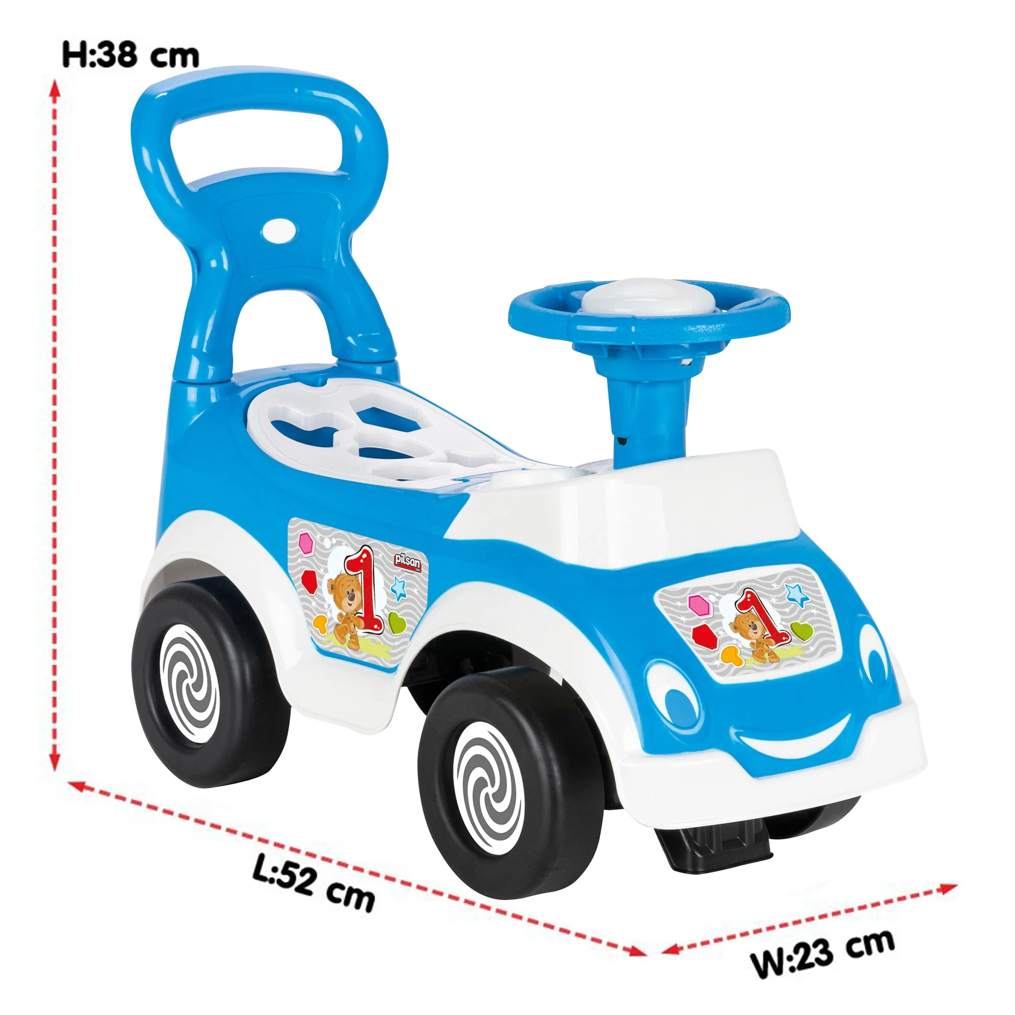 Pilsan My Cute First Car Blue Police Chief Ride On Kids Toy for Ages 18 Months+ - Image 7