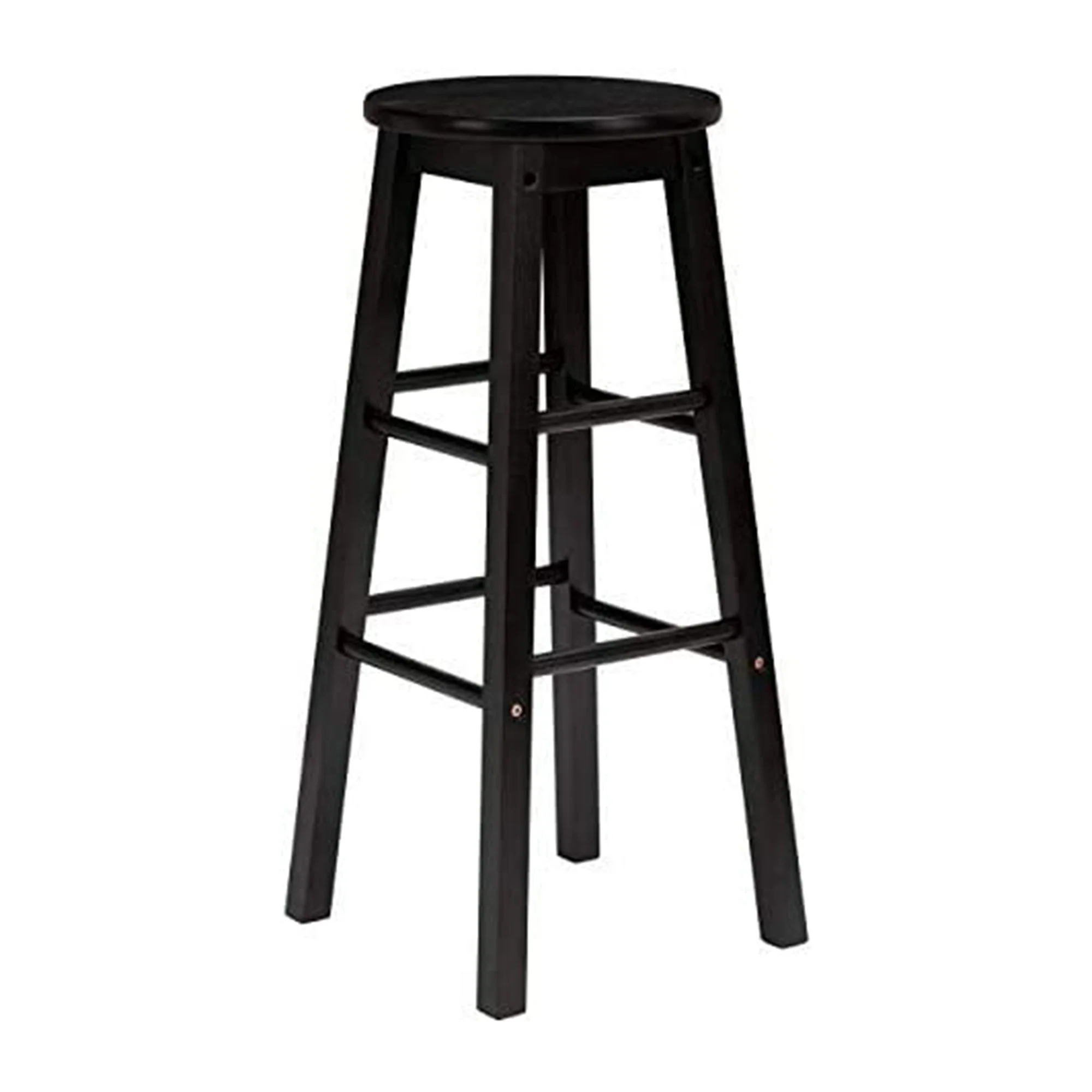 PJ Wood Classic Round Seat 24 Inch Kitchen and Counter Stools, Black (10 Pack) - Image 2