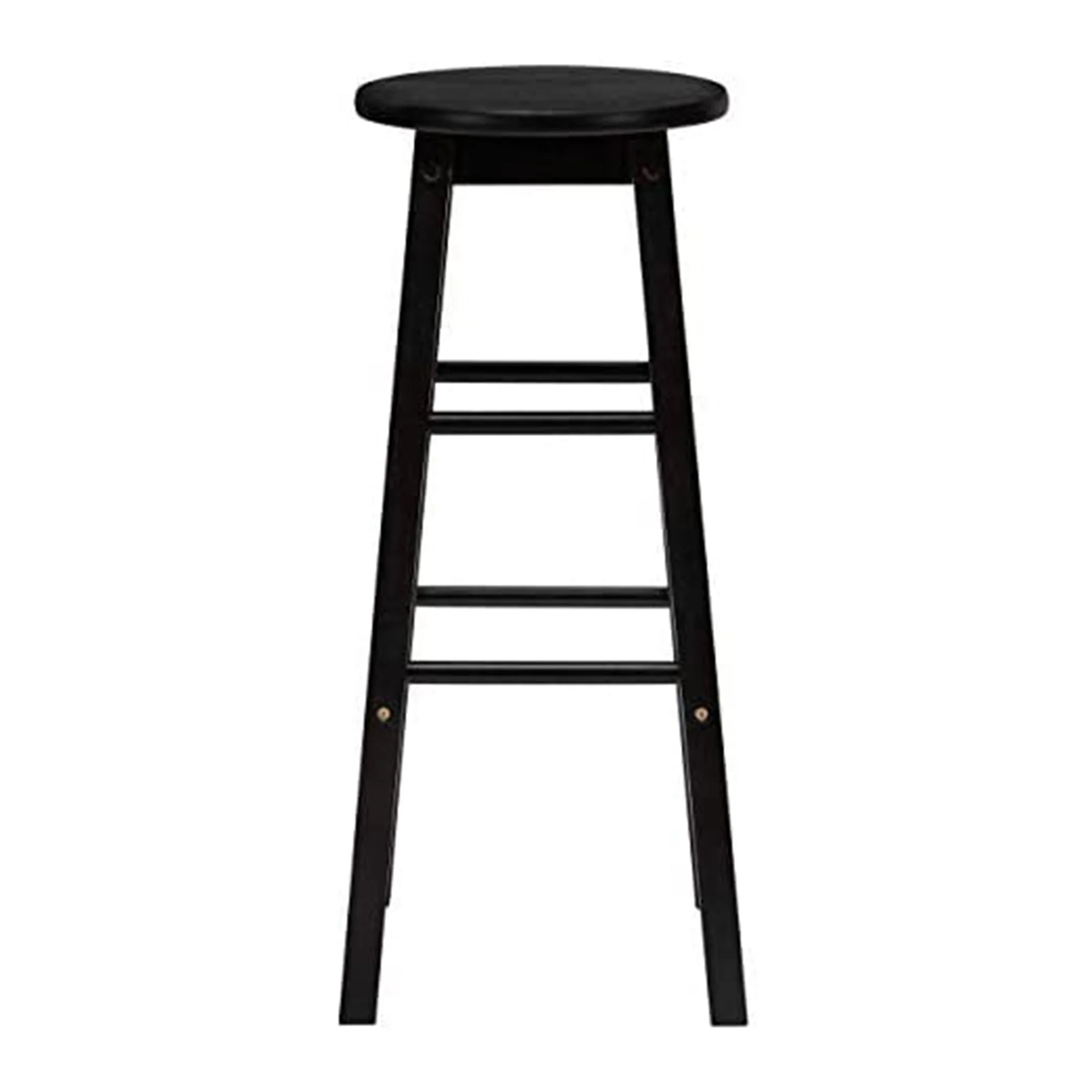 PJ Wood Classic Round Seat 24 Inch Kitchen and Counter Stools, Black (10 Pack) - Image 4