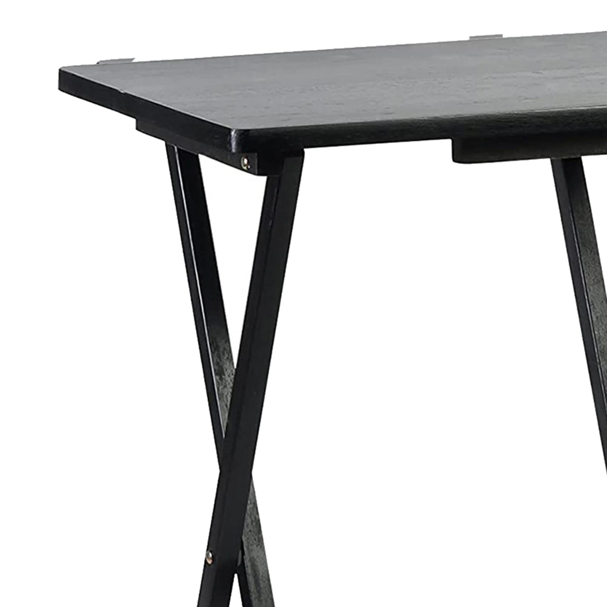 PJ Wood Folding Portable TV Snack Tray Table w/Compact Storage Rack, (Set of 7) - Image 6