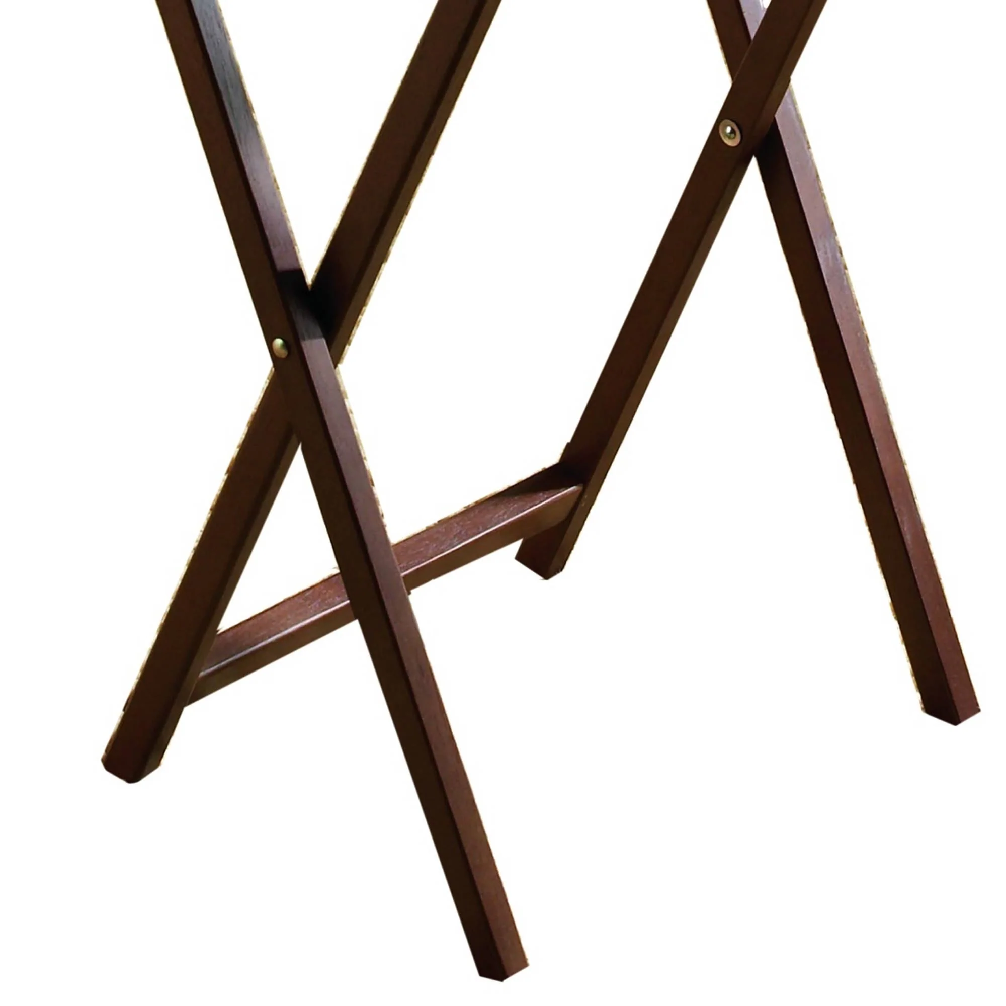 PJ Wood Folding TV Tray Tables with Compact Storage Rack, Walnut, 5 Piece Set - Image 10