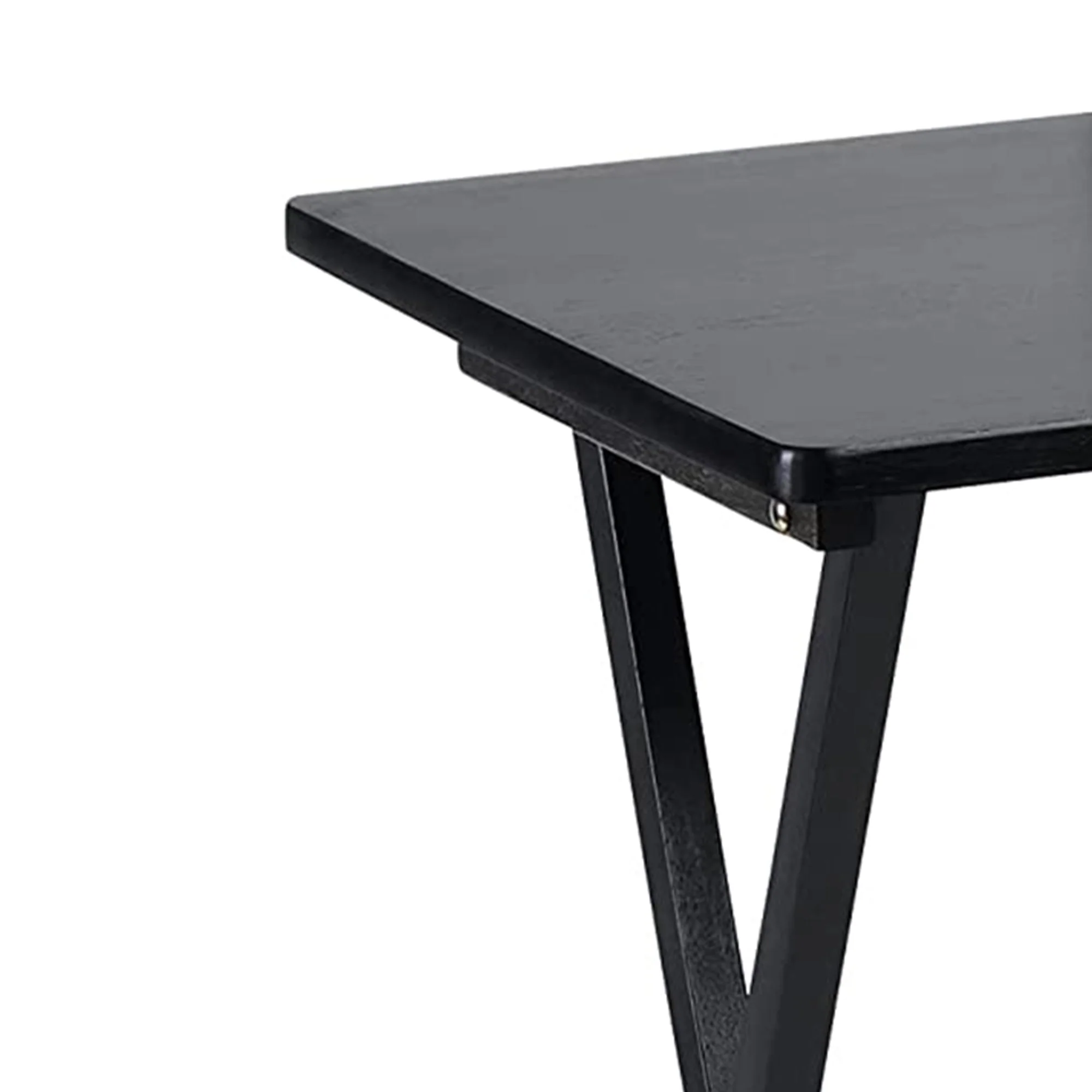 PJ Wood Portable Folding TV Snack Tray Table Desk Stand, Black (4 Piece Set) - Image 11