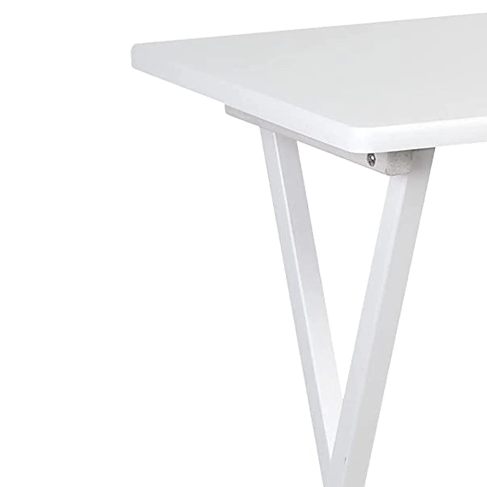 PJ Wood Portable Folding TV Snack Tray Table Desk Stand, White (8 Piece Set) - Image 3