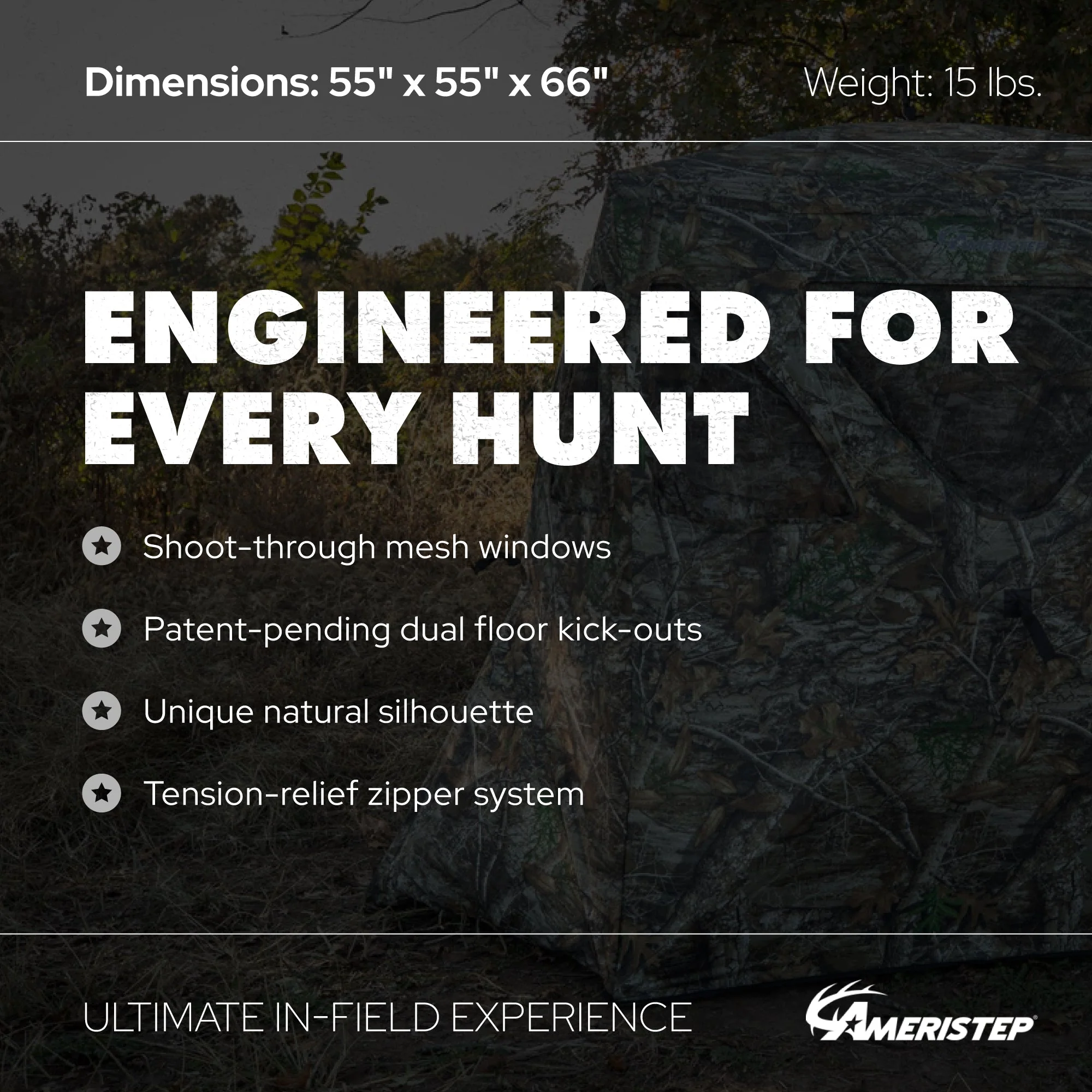 Plano Ameristep Care Taker Outdoor 2 Person Kick Out Hunting Blind, Camouflage - Image 4