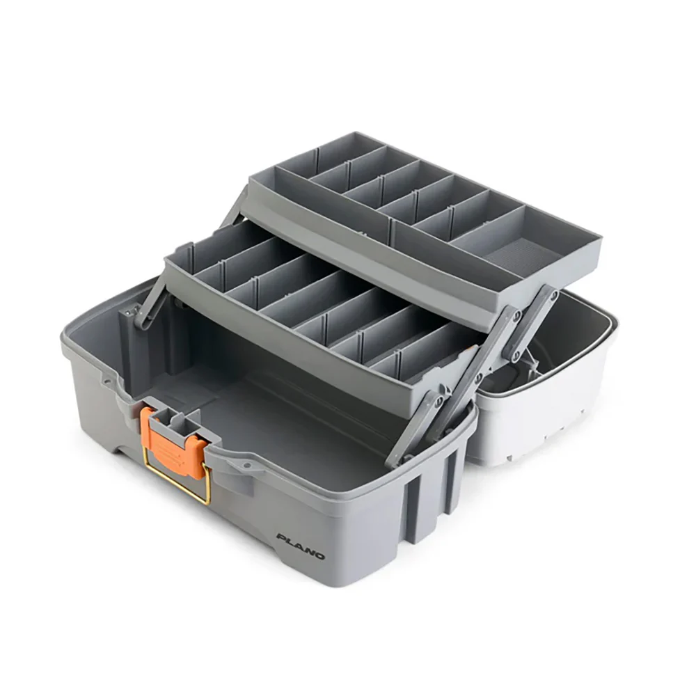 Plano Two-Tray Tackle Box - Light Grey/Dark Grey - Image 2