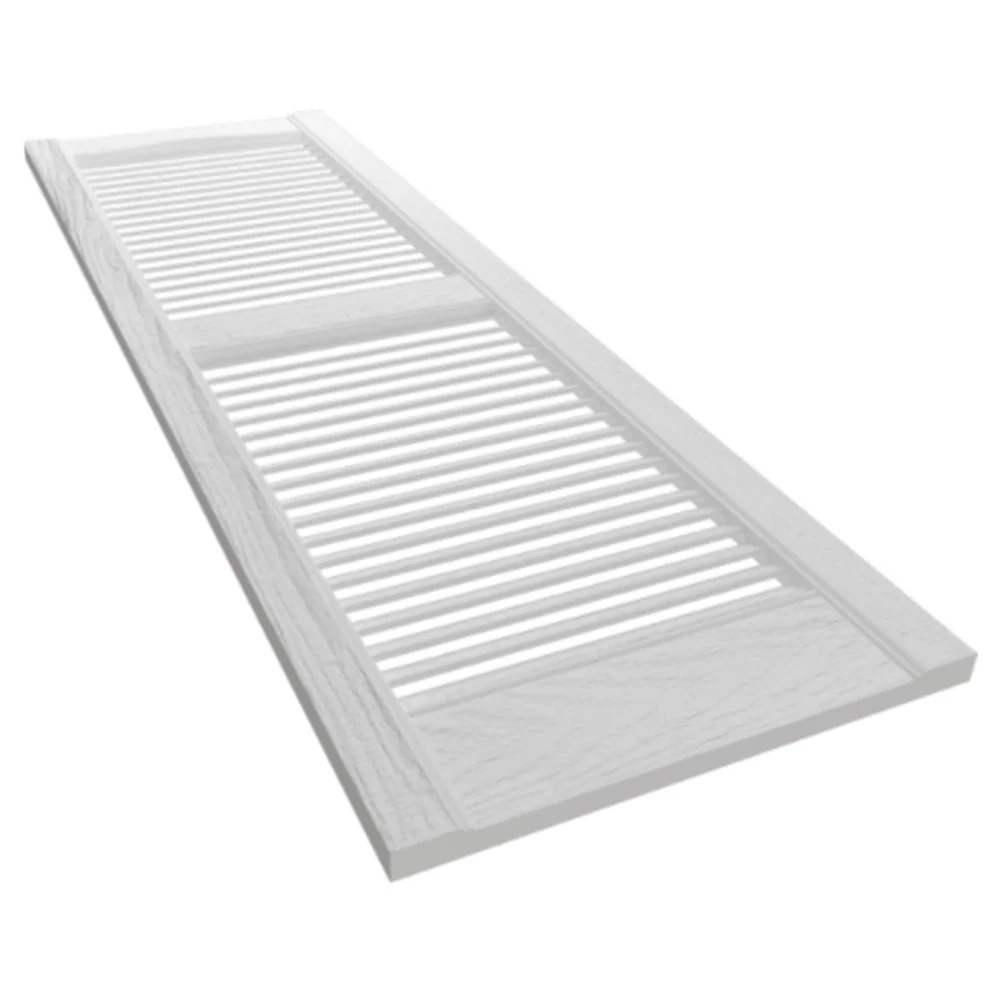 Plastic Development Group 14 x 63 Inch Exterior Vinyl Louvered Shutters, White - Image 3