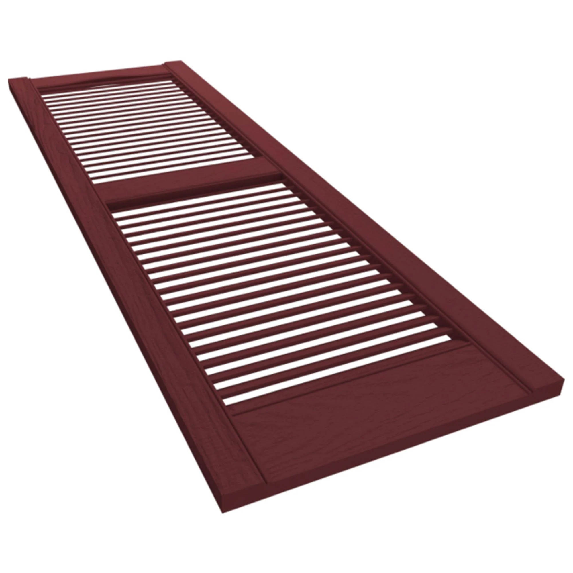 Plastic Development Group 14 x 63 Inch Vinyl Louvered Shutters, 4 Pack, Bordeaux - Image 7