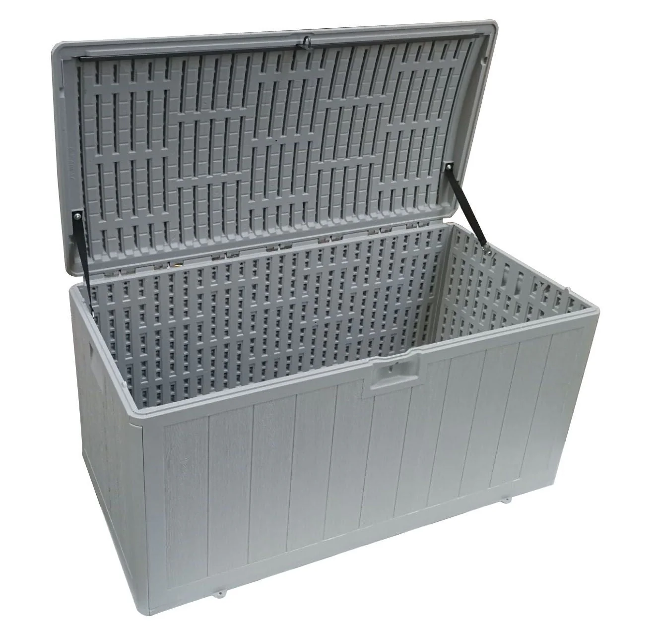 Plastic Development Group 73 Gallon Resin Outdoor Storage Deck Box, Driftwood - Image 5
