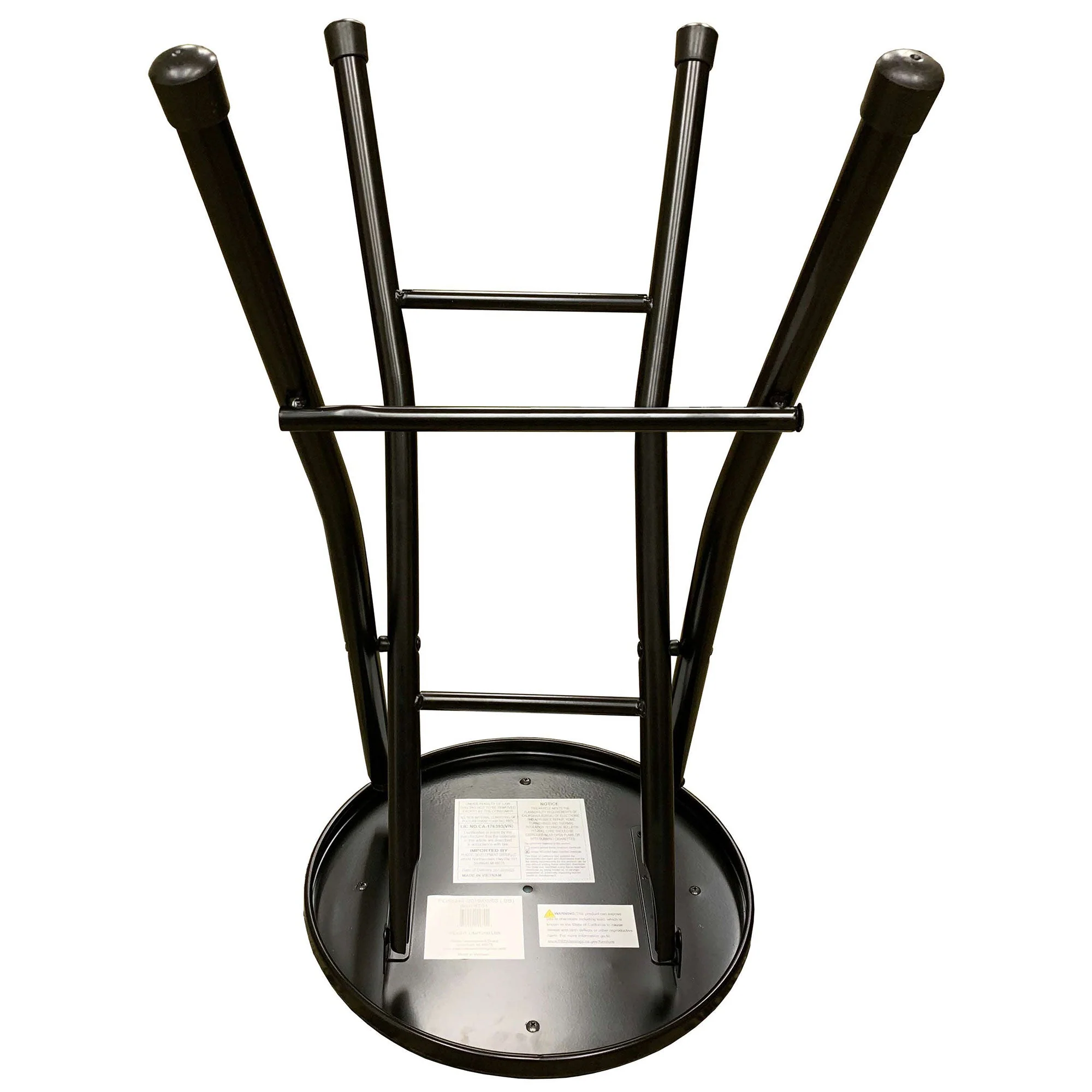 Plastic Development Group ST01 Extremely Portable Black Folding Padded Bar Stool - Image 2