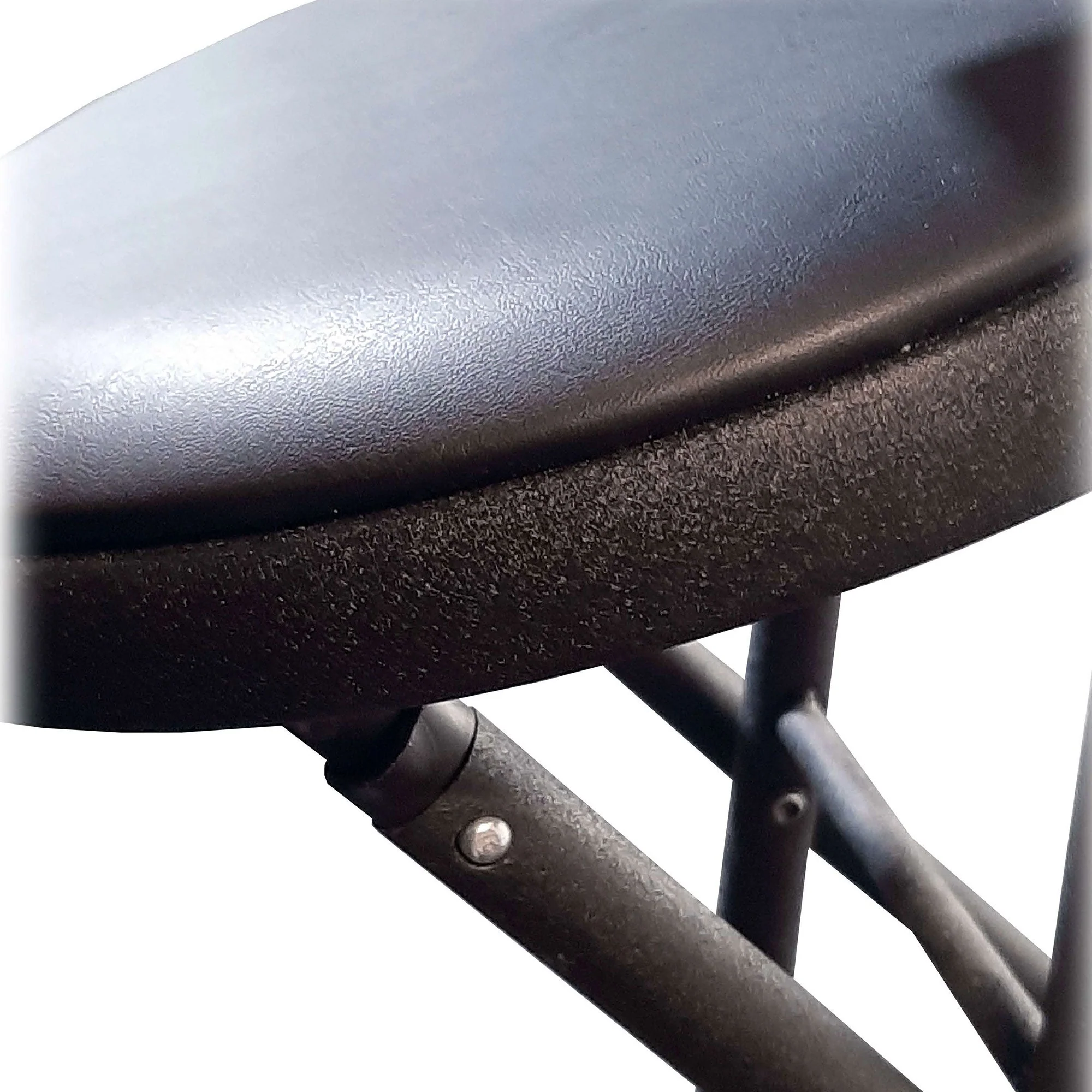 Plastic Development Group ST01 Extremely Portable Black Folding Padded Bar Stool - Image 5
