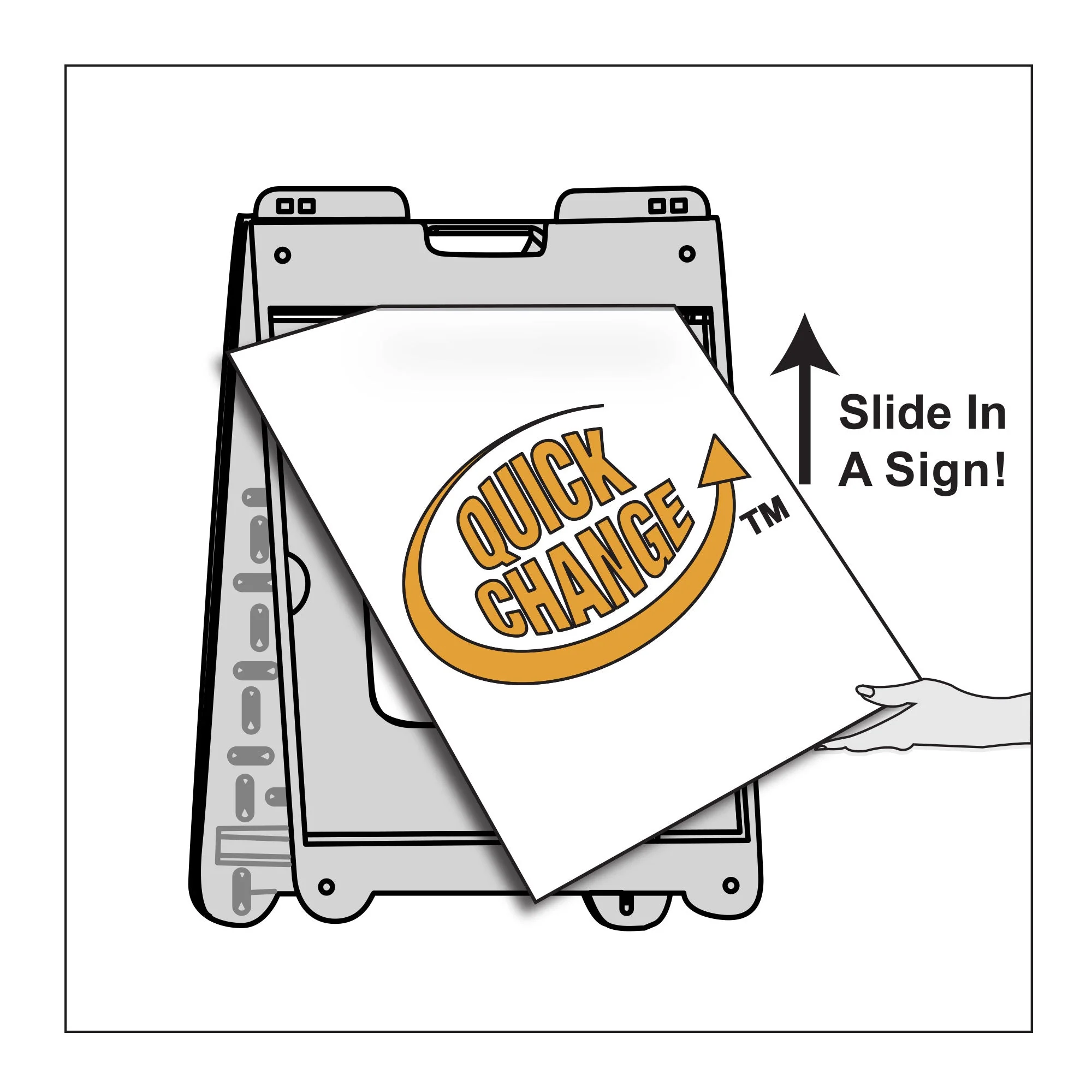 Plasticade 1225W SimpoSign II Outdoor Plastic Sign Frame with Handle, White - Image 2