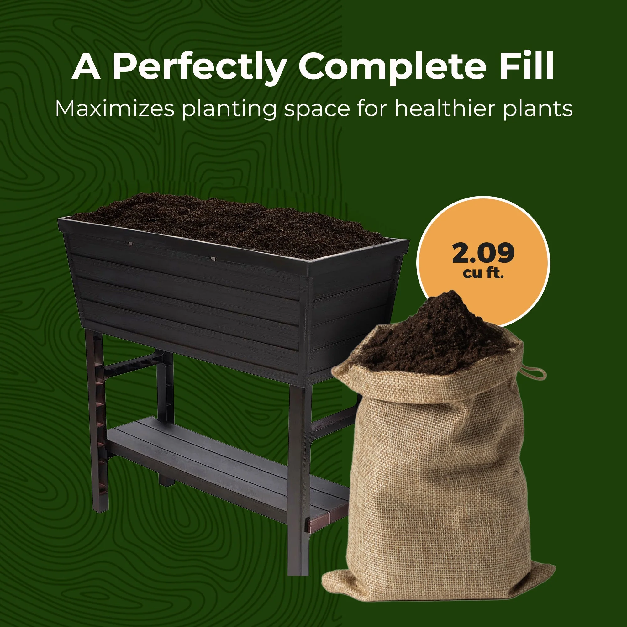 Polymer Outdoor Products 14.5" L x 32.25" W x 31.12" H Raised Garden Bed, Brown - Image 3