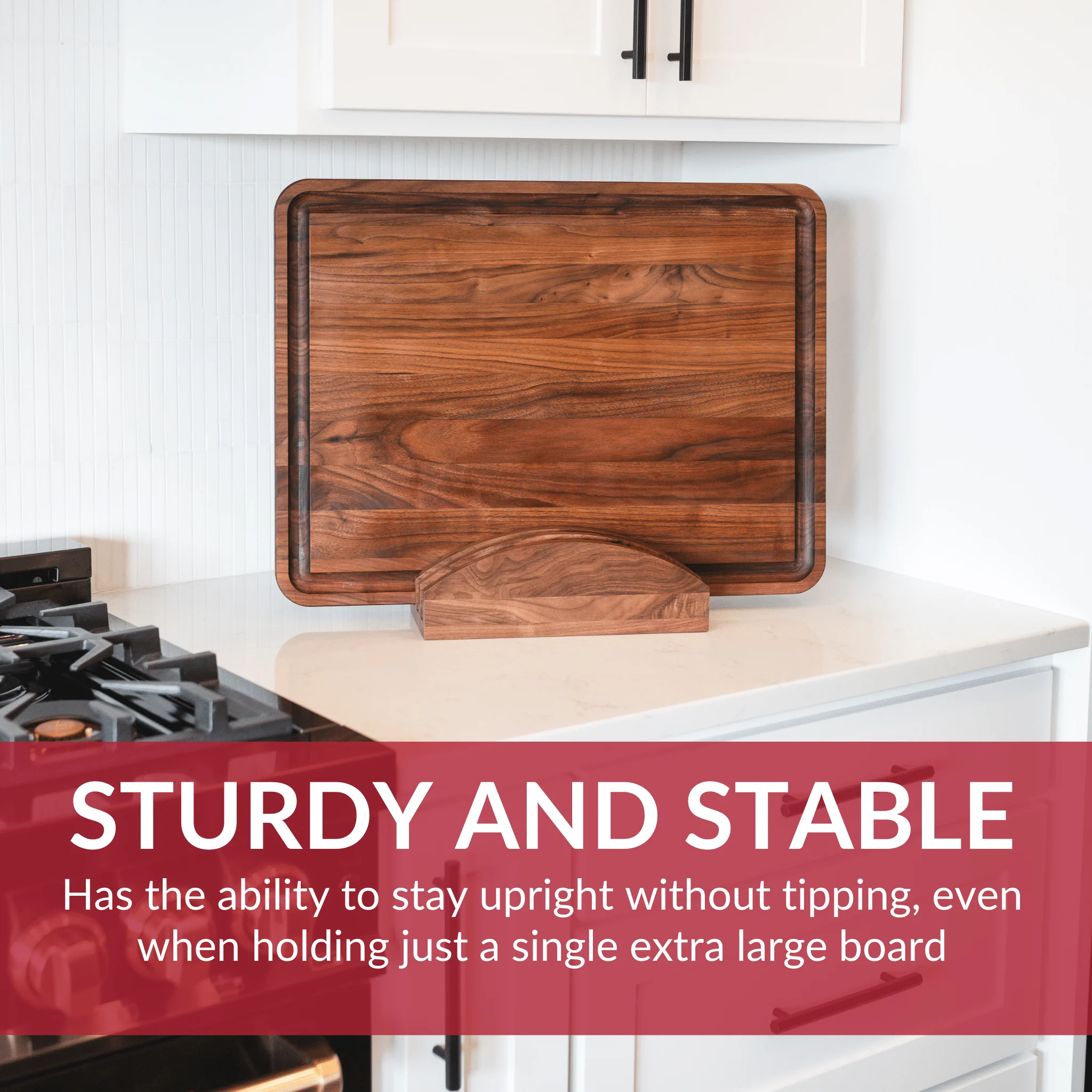 Premium Walnut Cutting Board Holder - Sturdy & Stylish - Image 5