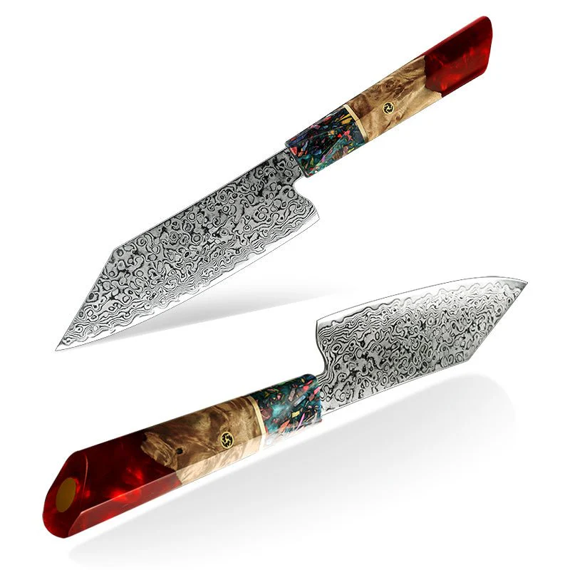 Pristine VG10 Chef Knife 10.5" with Exotic Olive Wood & Resin Handle - Image 5