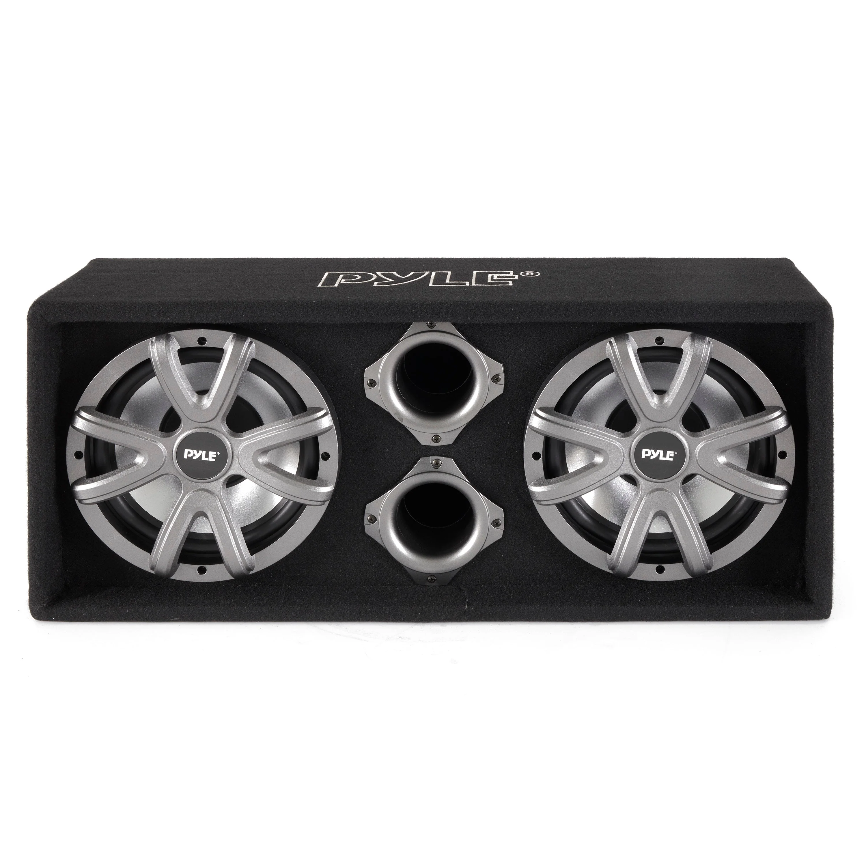 Pyle 10 Inch 1100 Watt Slim Mount Truck Audio Dual Bass Subwoofer Box System - Image 4