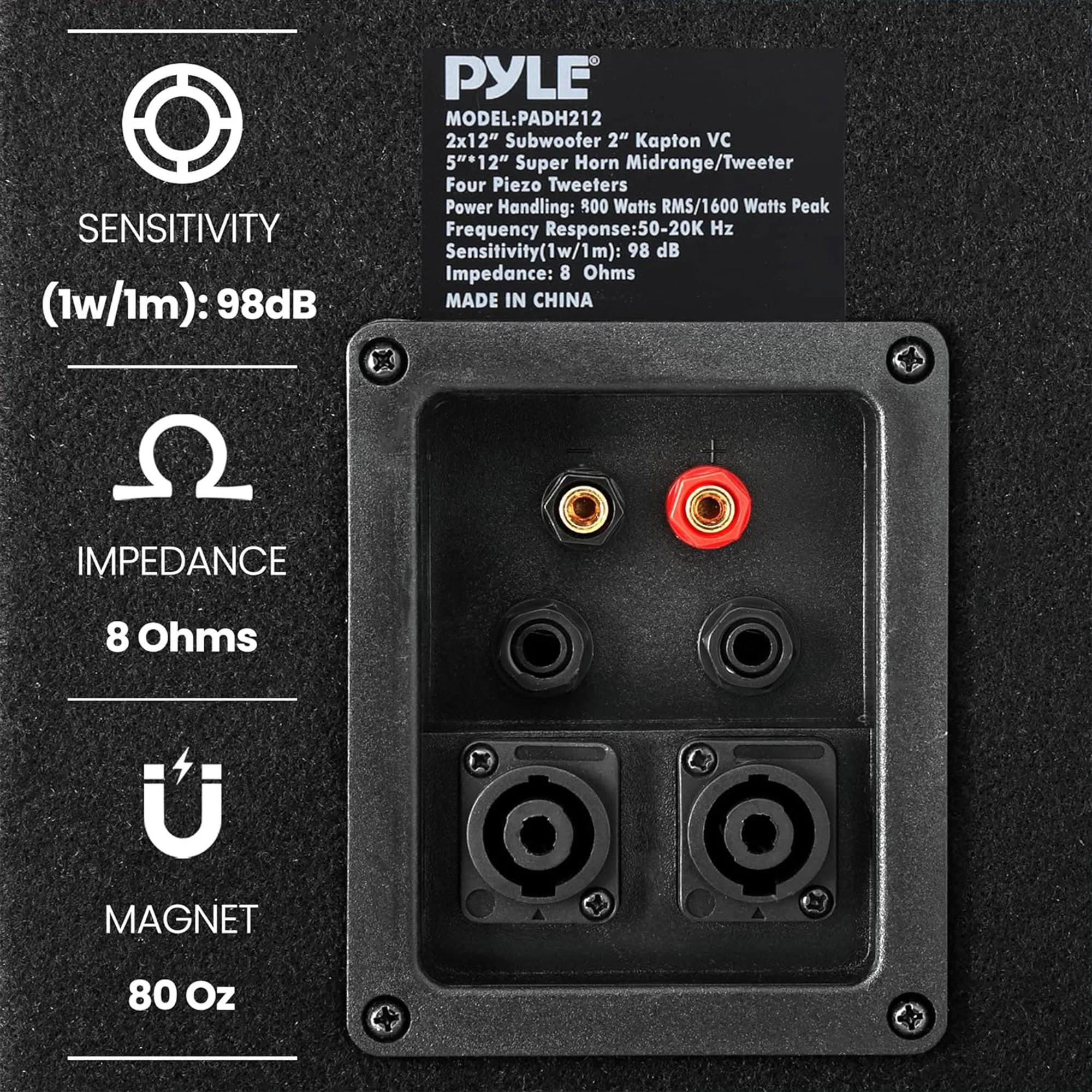 Pyle 1600W Heavy Duty Outdoor 7 Way PA Loud-Speaker Cabinet w/ Dual 12" Woofers - Image 7