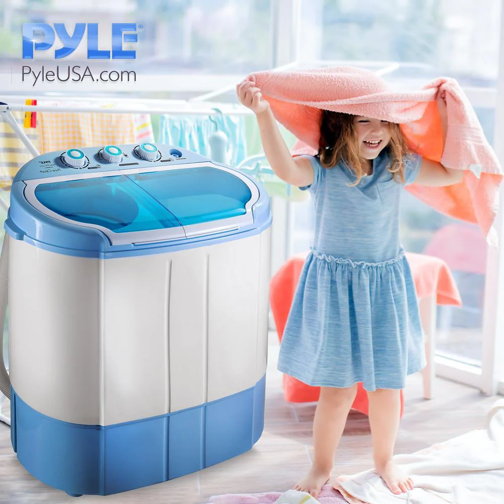 Pyle 2 in 1 Portable Compact Mini Top Load Washing Machine and Spin Dryer Unit - Image 4
