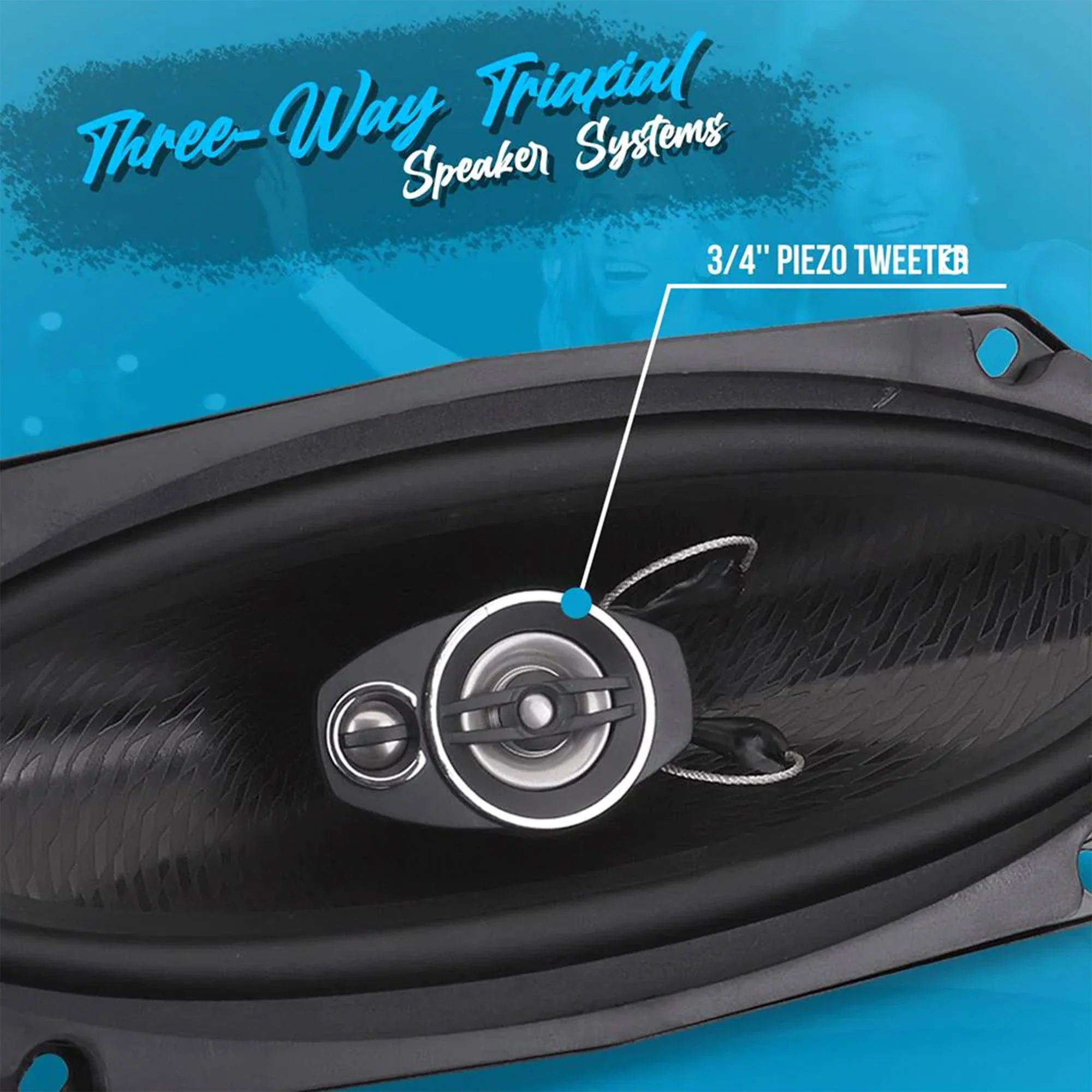 Pyle 4 Inch 3 Way Triaxial Pro Audio Car Universal Stereo Speakers, (Set of 2) - Image 5
