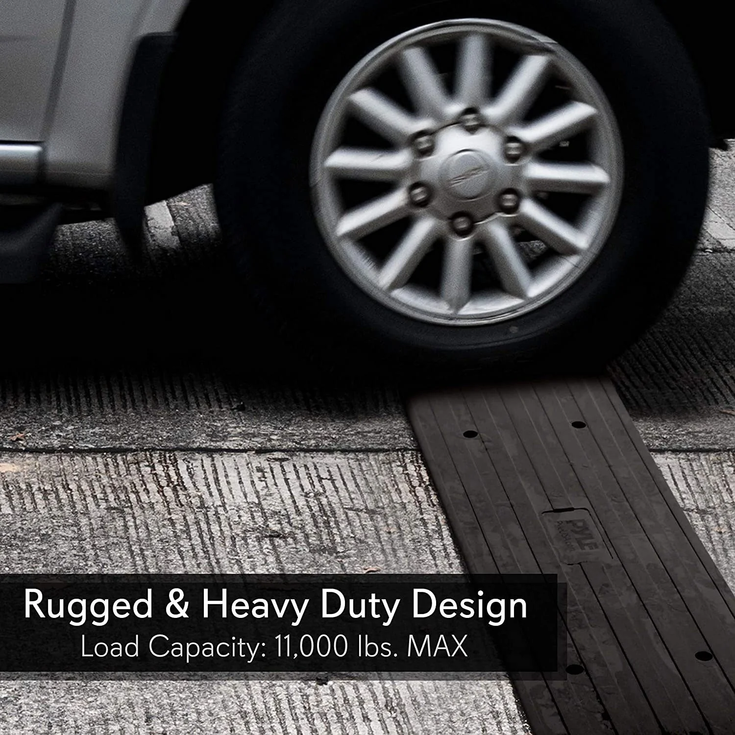 Pyle PCRBDR23 Rugged Rubber Curb Ramp Curbside Driveway Threshold Ramp (3 Pack) - Image 7