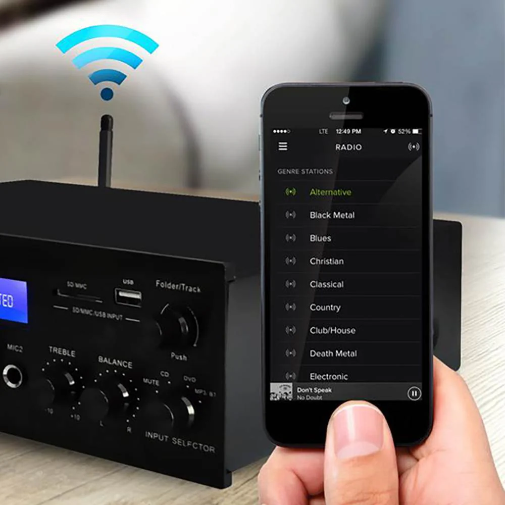 Pyle PDA6BU 200W Bluetooth LCD Home Stereo Amplifier Receiver w/ Remote & FM - Image 5