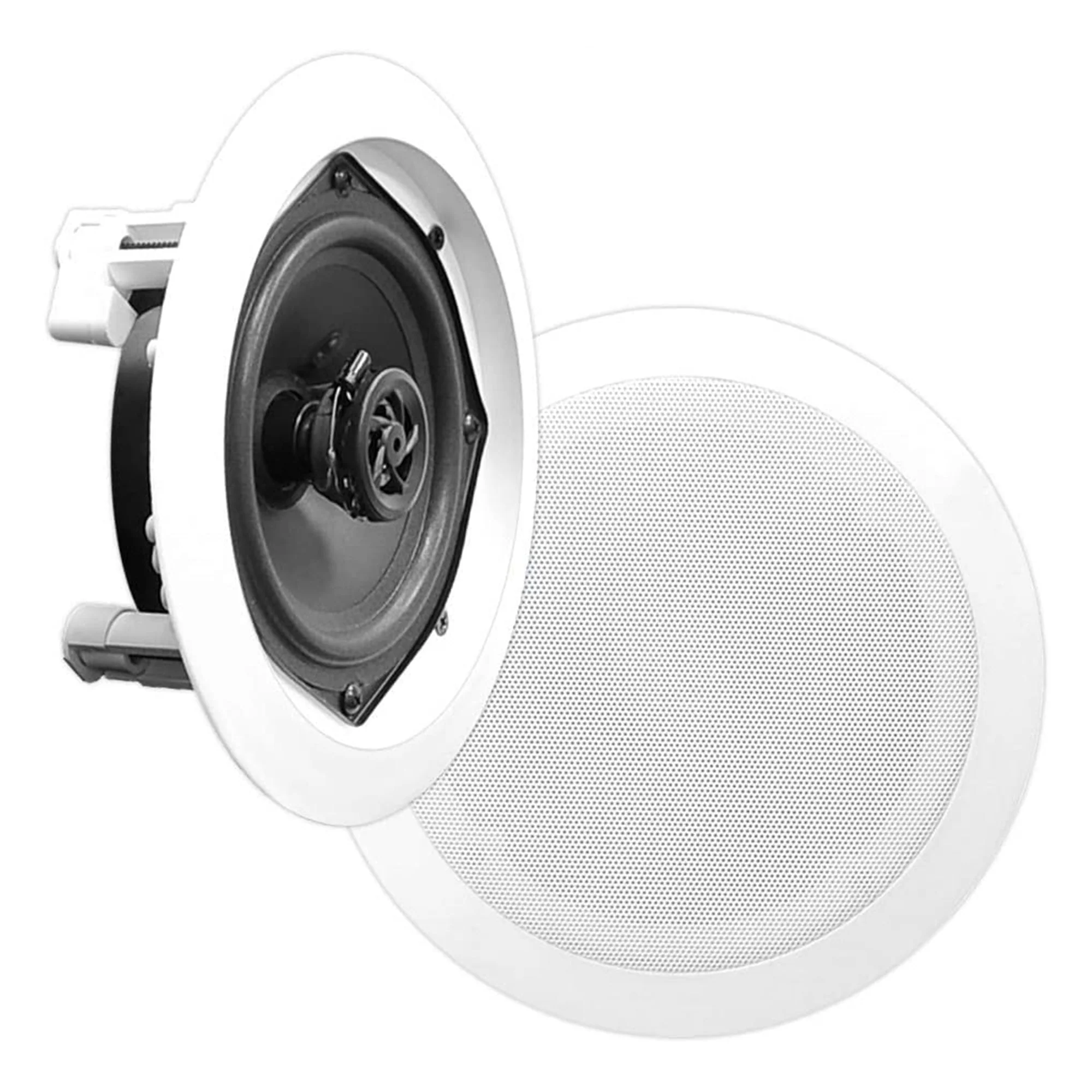 PYLE PDIC61RD 200W 6.5'' Round Flush Mount In-Wall/Ceiling Home Speakers, 2 Pack - Image 6