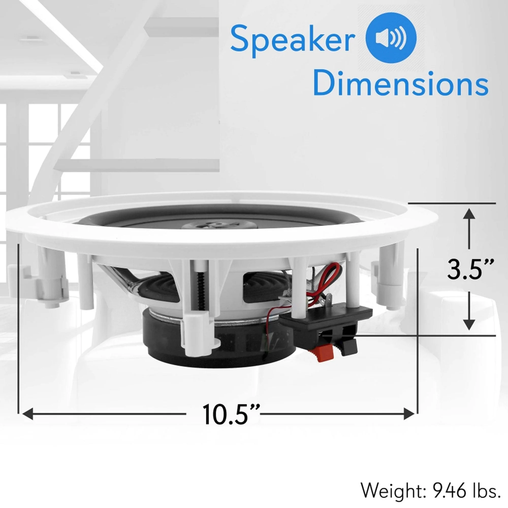 Pyle PDIC81RD 250W 8" Round Flush Mount In-Wall/Ceiling Home Speakers, 2 Pack - Image 12