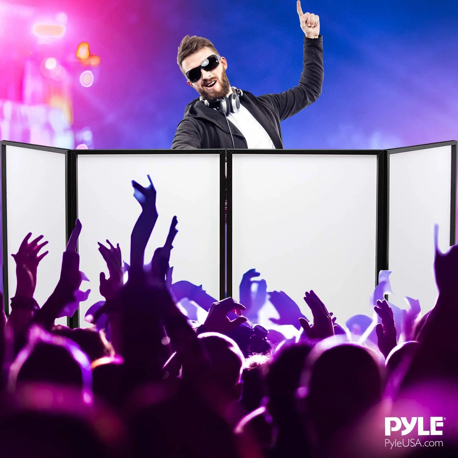 Pyle PDJFAC10 Foldable DJ Front Board Display Booth Cover Screen Scrim Panel - Image 7