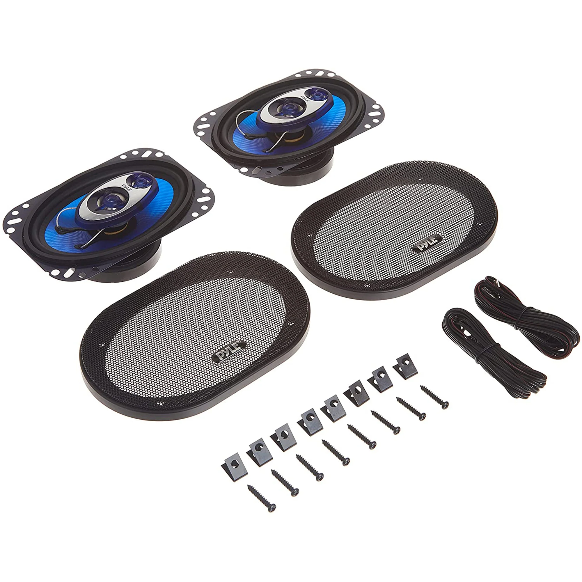 Pyle PL463BL Blue Label 4x6 Inch 240W 3 Way Triaxial Car Speaker Stereo, 2 Pack - Image 4
