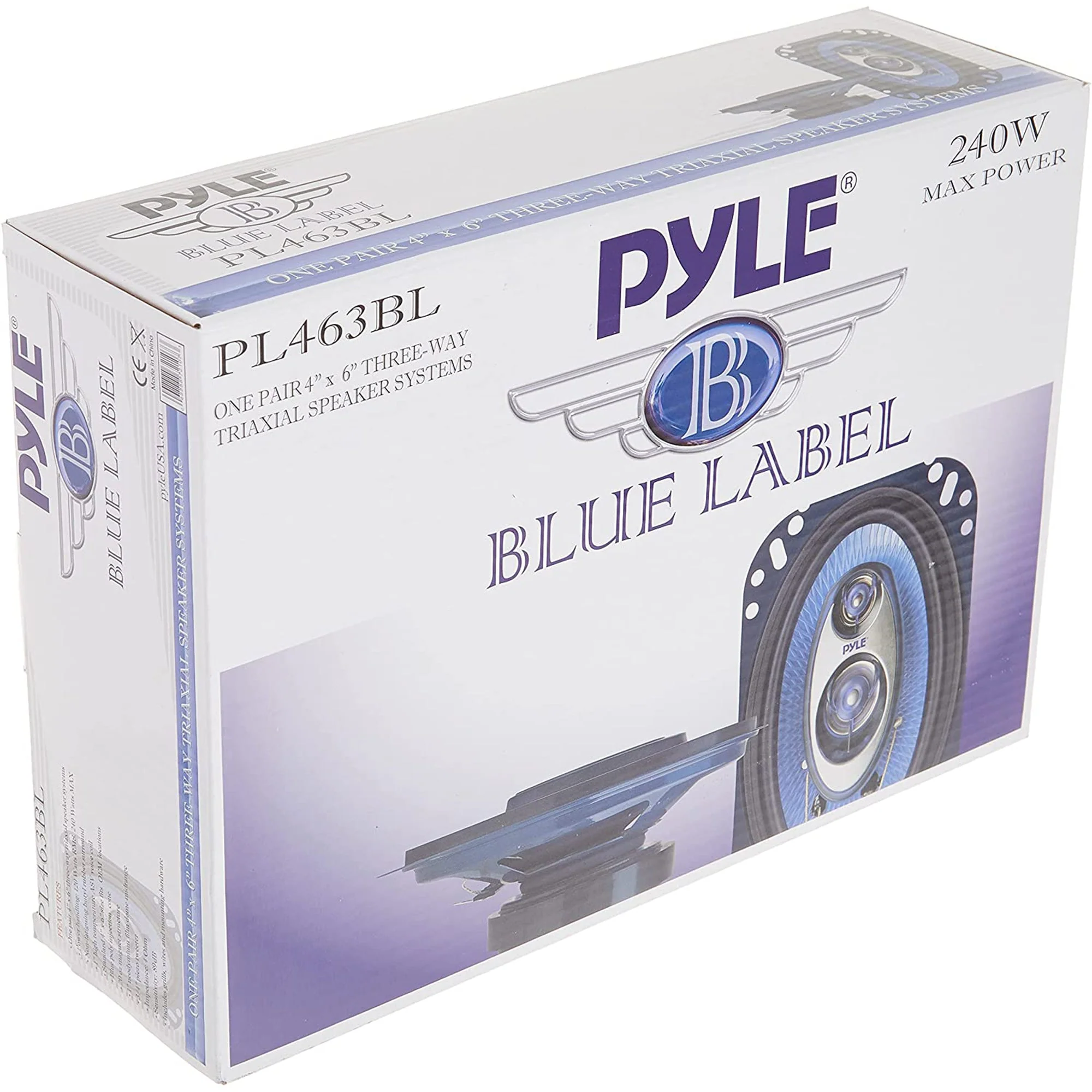 Pyle PL463BL Blue Label 4x6 Inch 240W 3 Way Triaxial Car Speaker Stereo, 2 Pack - Image 6