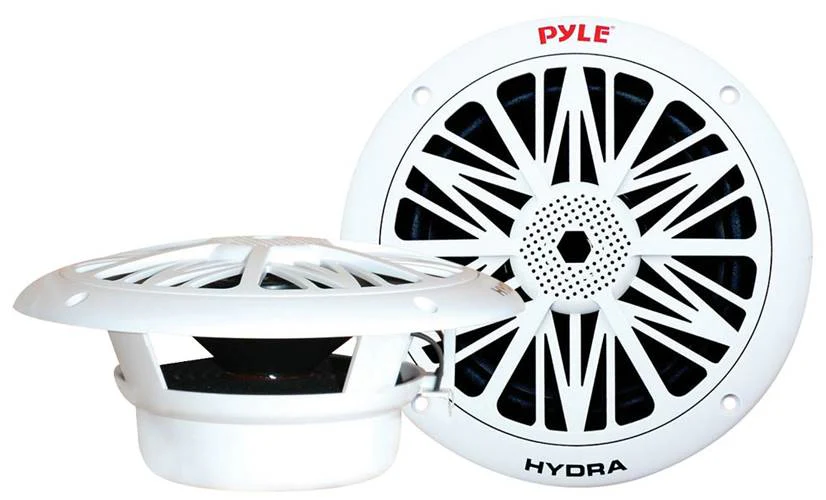 Pyle PLMR82 8" 300W 2-Way Waterproof Marine Boat Outdoor Speakers, White, Pair - Image 2