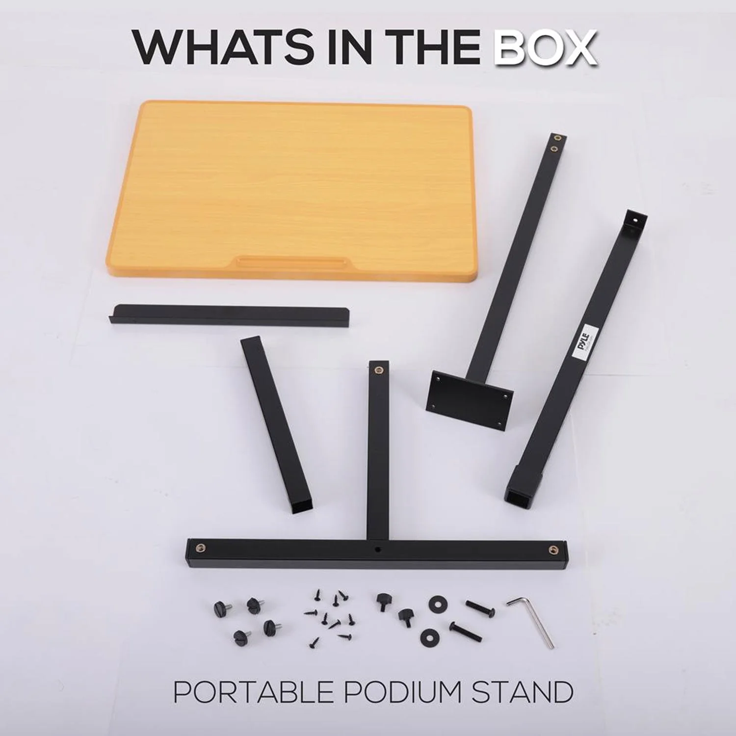 Pyle Portable Adjustable Lectern Presentation Podium Stand with Laptop Holder - Image 7